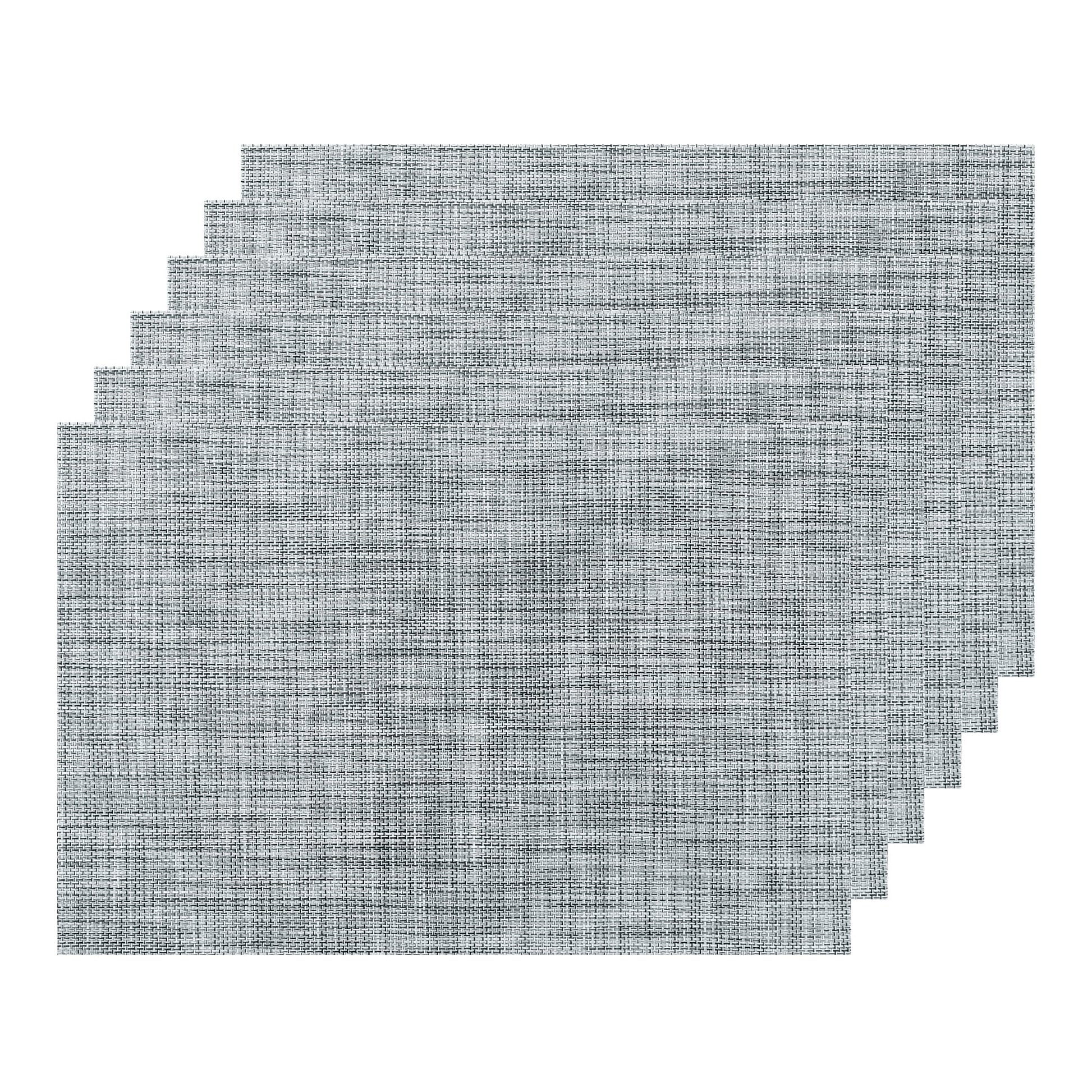 Unique Bargains Durable Placemats for Dining Table, Resistant Kitchen Place Mats Set of 6 Grey White 18" x 12"