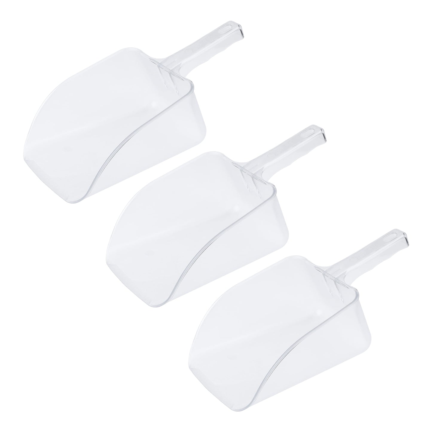 Unique Bargains Easy Clean Plastic Kitchen Use Ice Scoop Clear-3PCS 14.2*6.1inch