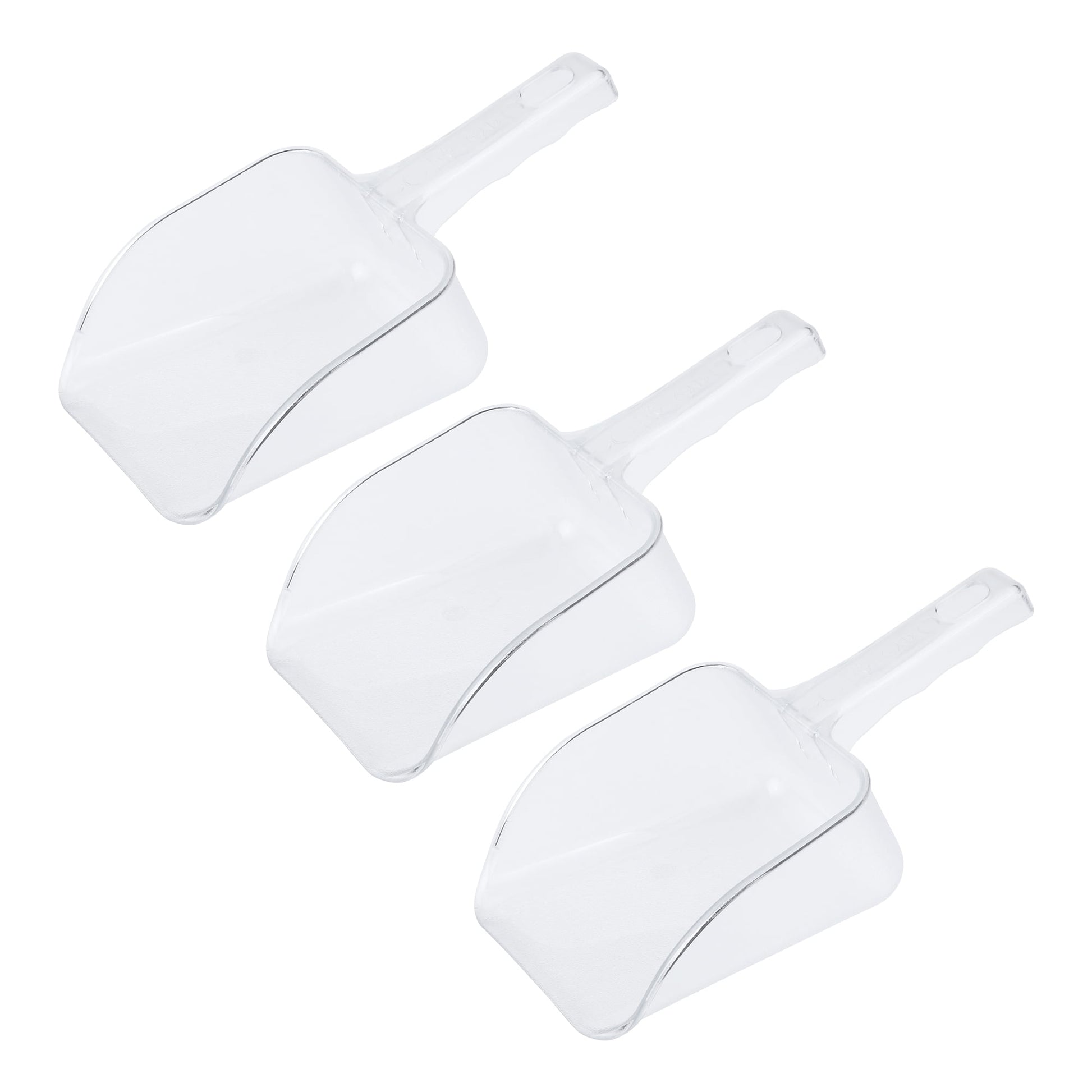 Unique Bargains Easy Clean Plastic Kitchen Use Ice Scoop Clear-3PCS 9.1*4.1inch