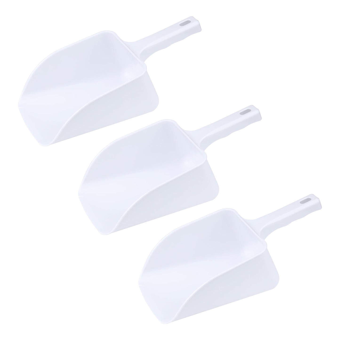 Unique Bargains Easy Clean Plastic Kitchen Use Ice Scoop White-3PCS 14.2*6.1inch