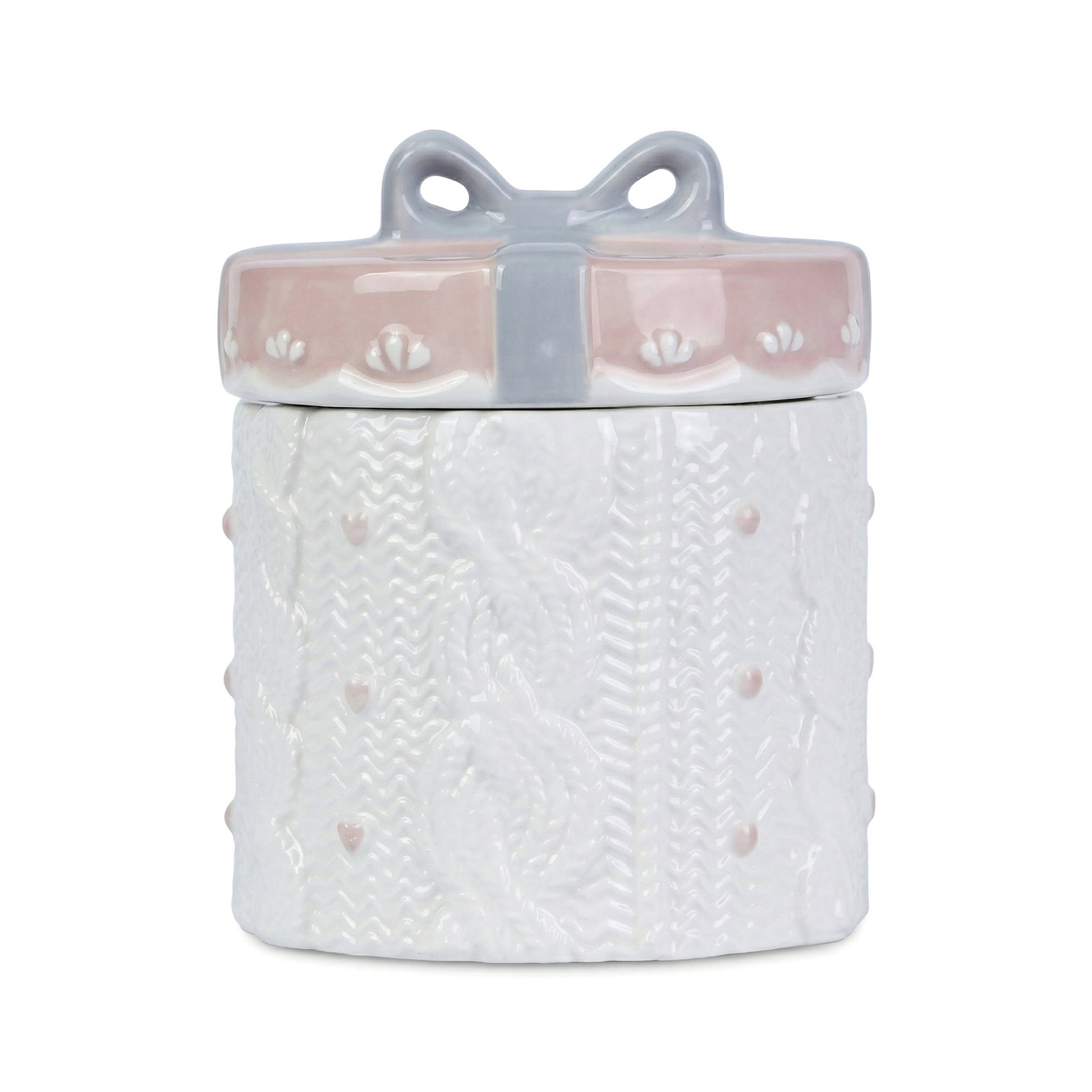 Unique Bargains Embossed Canister Set Ceramic Jar with Airtight Lid for Kitchen White
