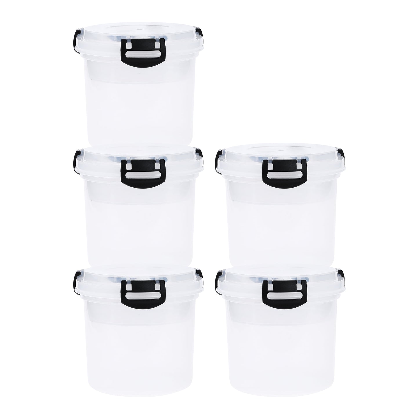 Unique Bargains Food Storage Containers Leakproof Reusable Lunch Box 5 Packs Transparent