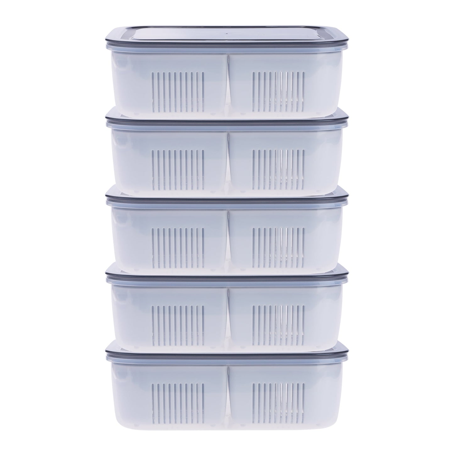 Unique Bargains Food Storage Containers Meal Prep 5 Packs 4 Grids-Hollow