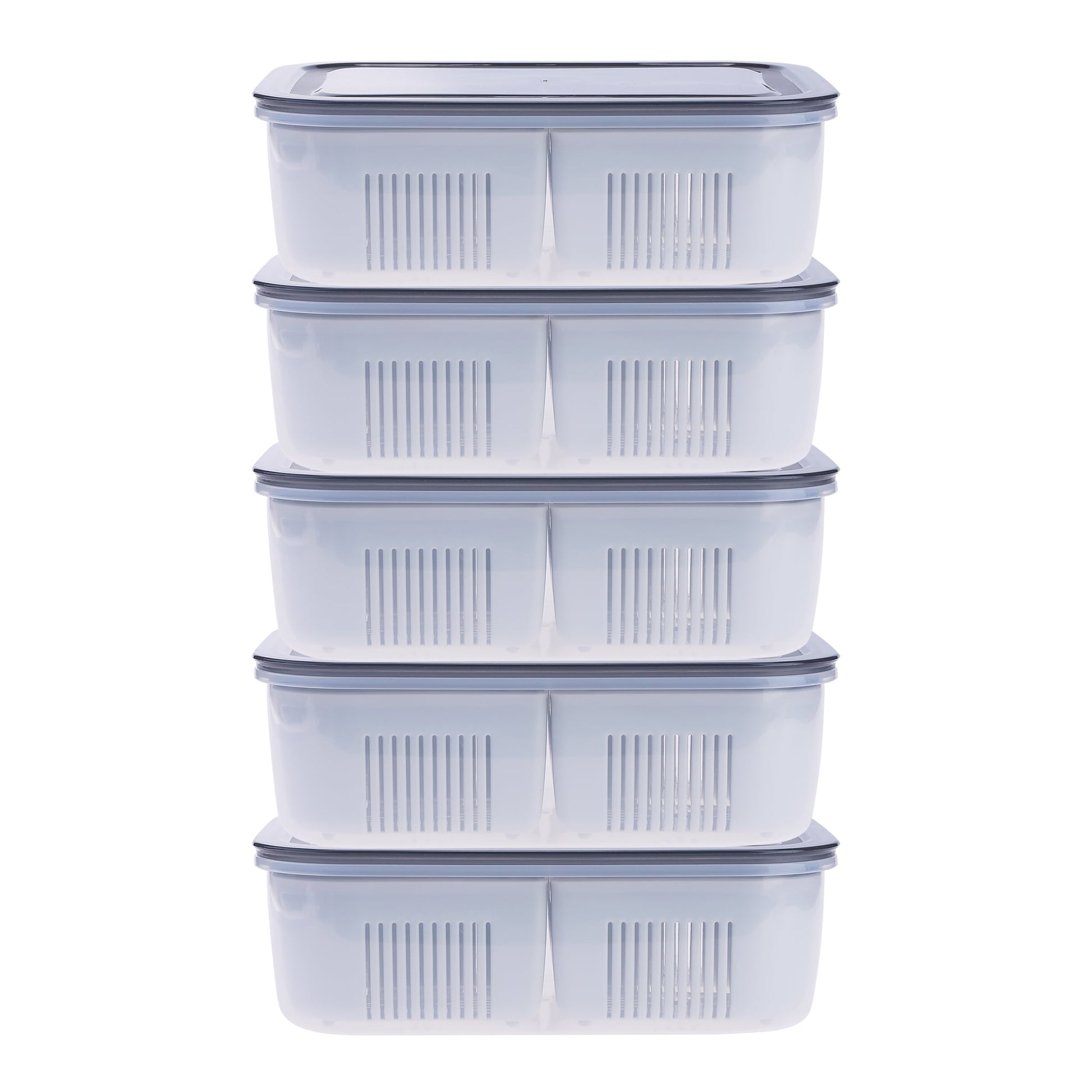 Unique Bargains Food Storage Containers Meal Prep 5 Packs 4 Grids-Hollow
