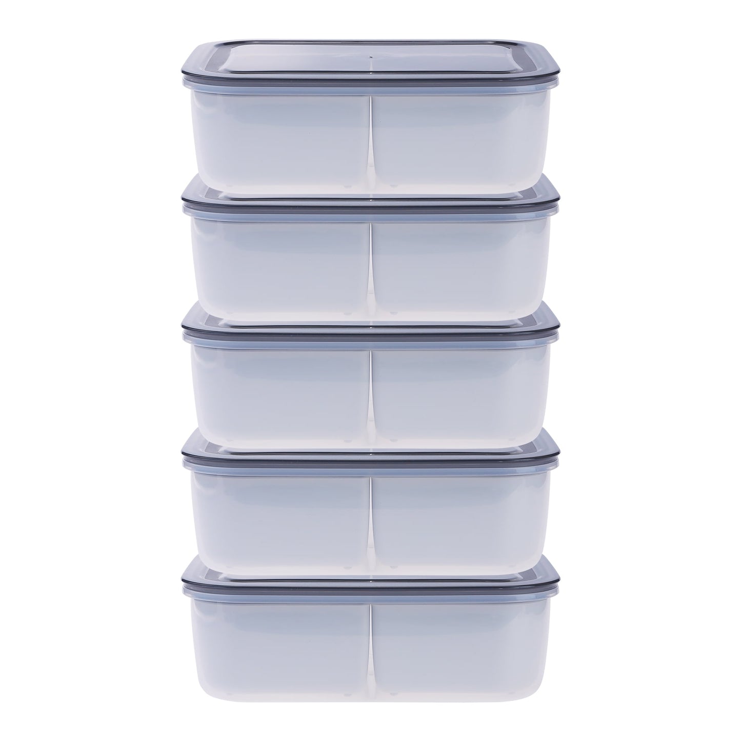 Unique Bargains Food Storage Containers Meal Prep 5 Packs 4 Grids-No Hollow