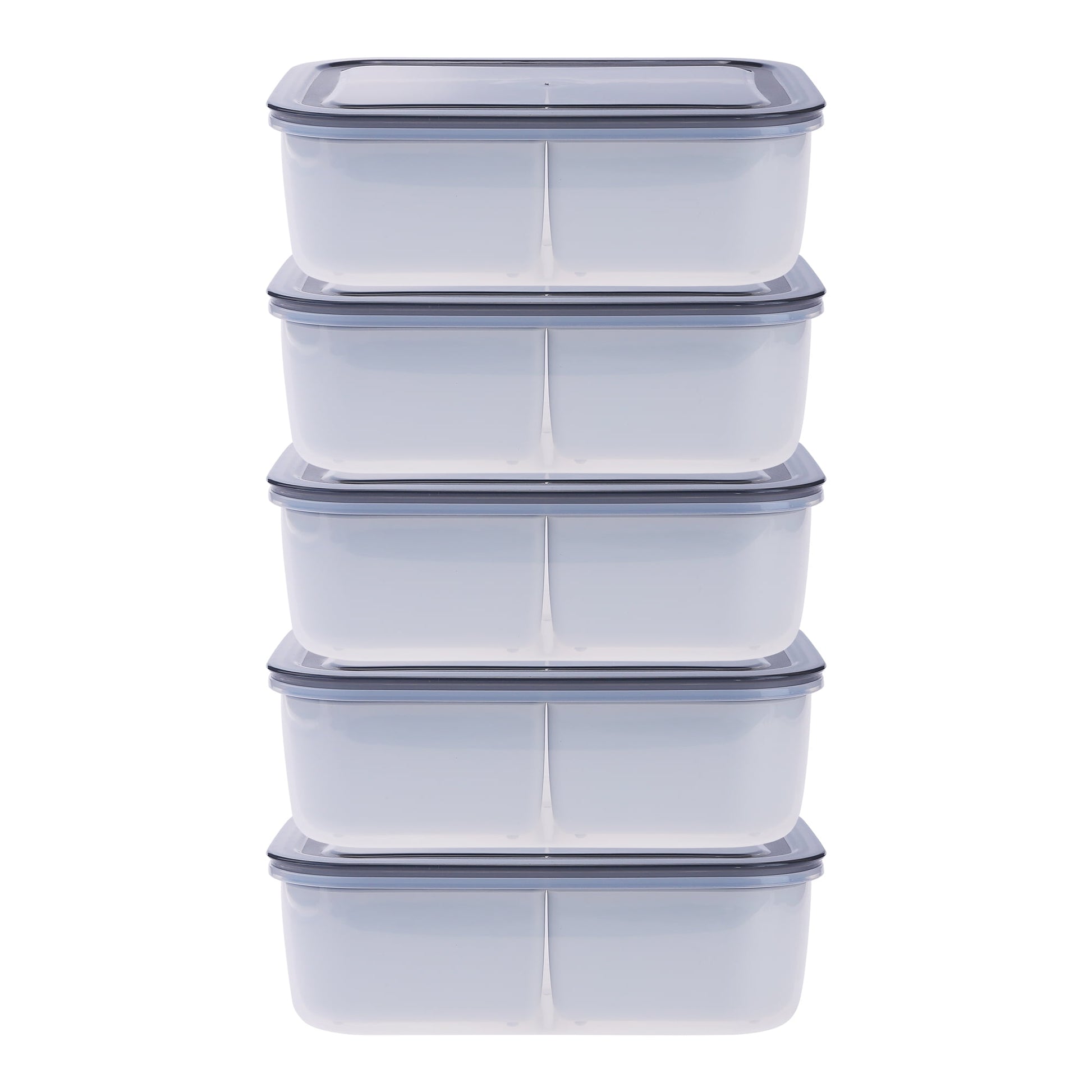 Unique Bargains Food Storage Containers Meal Prep 5 Packs 4 Grids-No Hollow