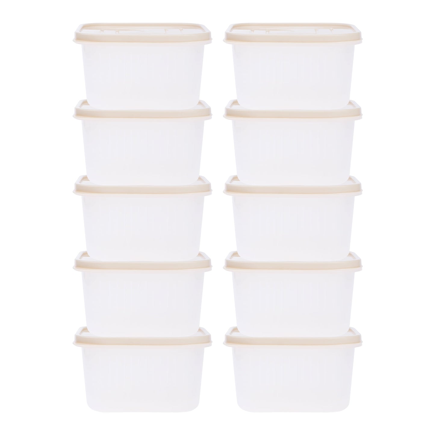 Unique Bargains Food Storage Containers Meal Prep Food Containers 10 Packs Beige