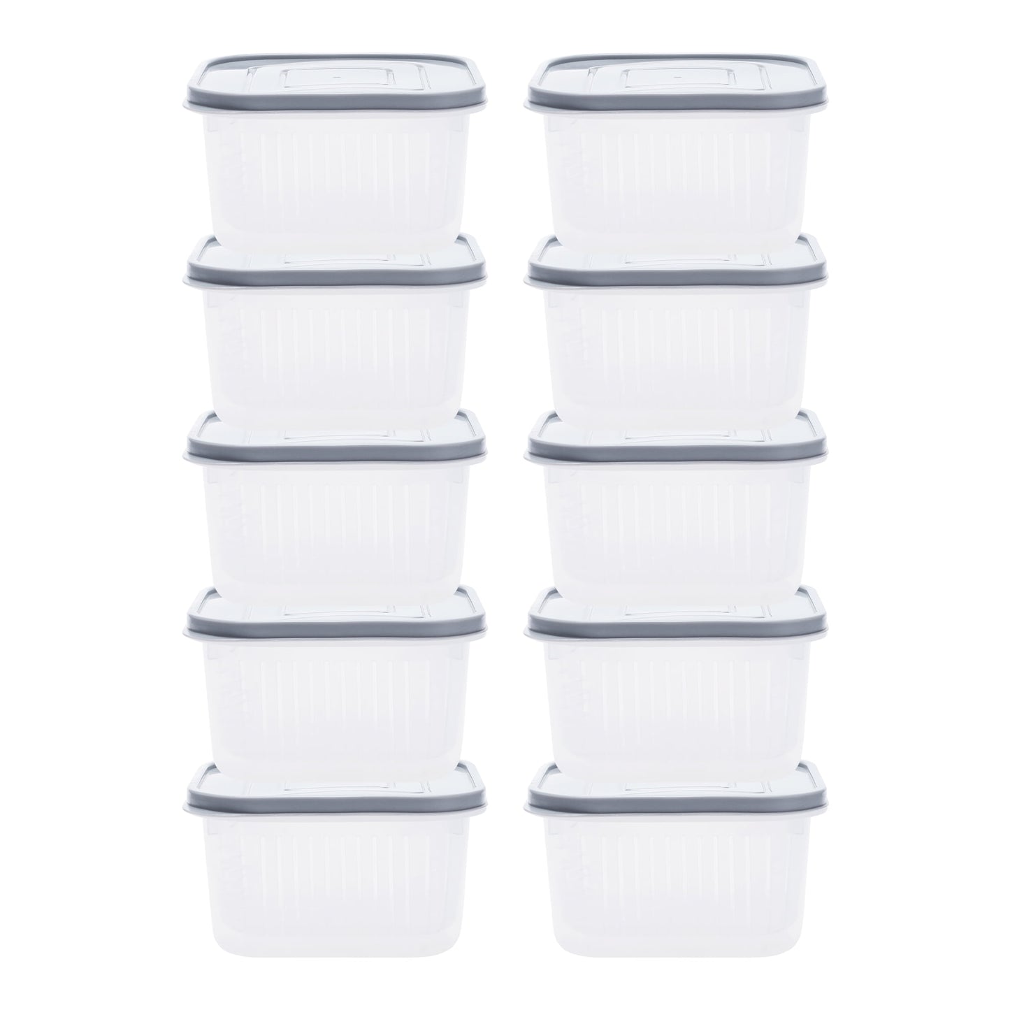 Unique Bargains Food Storage Containers Meal Prep Food Containers 10 Packs Gray