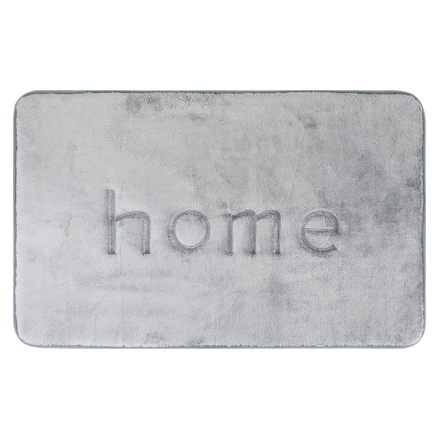 Unique Bargains Funny Letters Bath Rugs Non Slip Washable Bath Mats Grey 20" x 32"