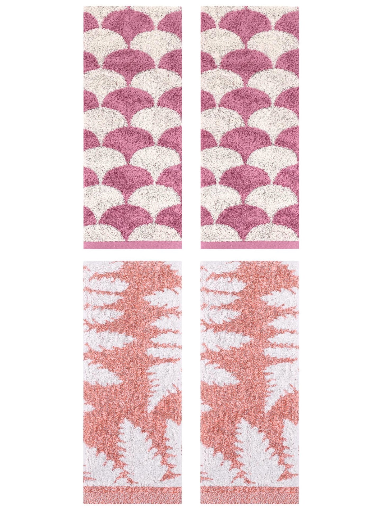 Unique Bargains Geometric Hand Towel 13" x 29" Pink