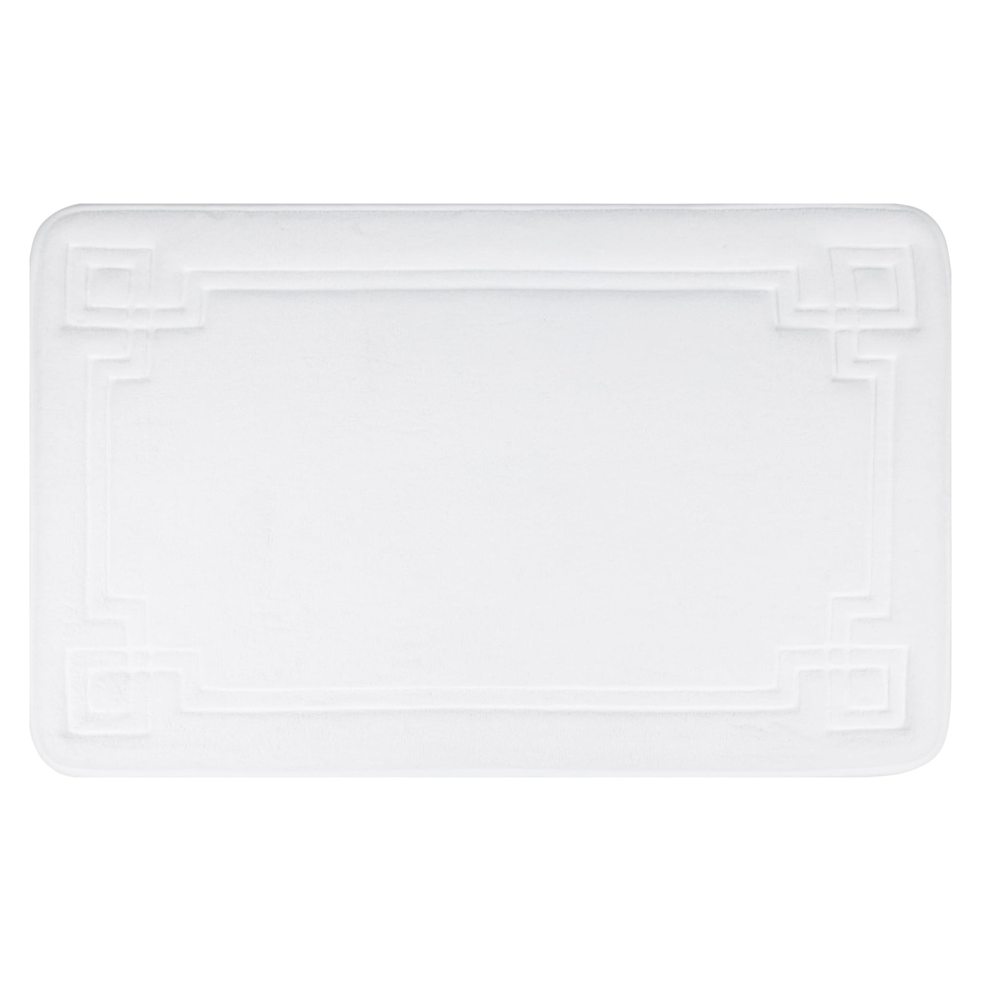 Unique Bargains Geometric Pattern Bath Mat Non-Slip Back Washable Bath Rug White 20" x 32"