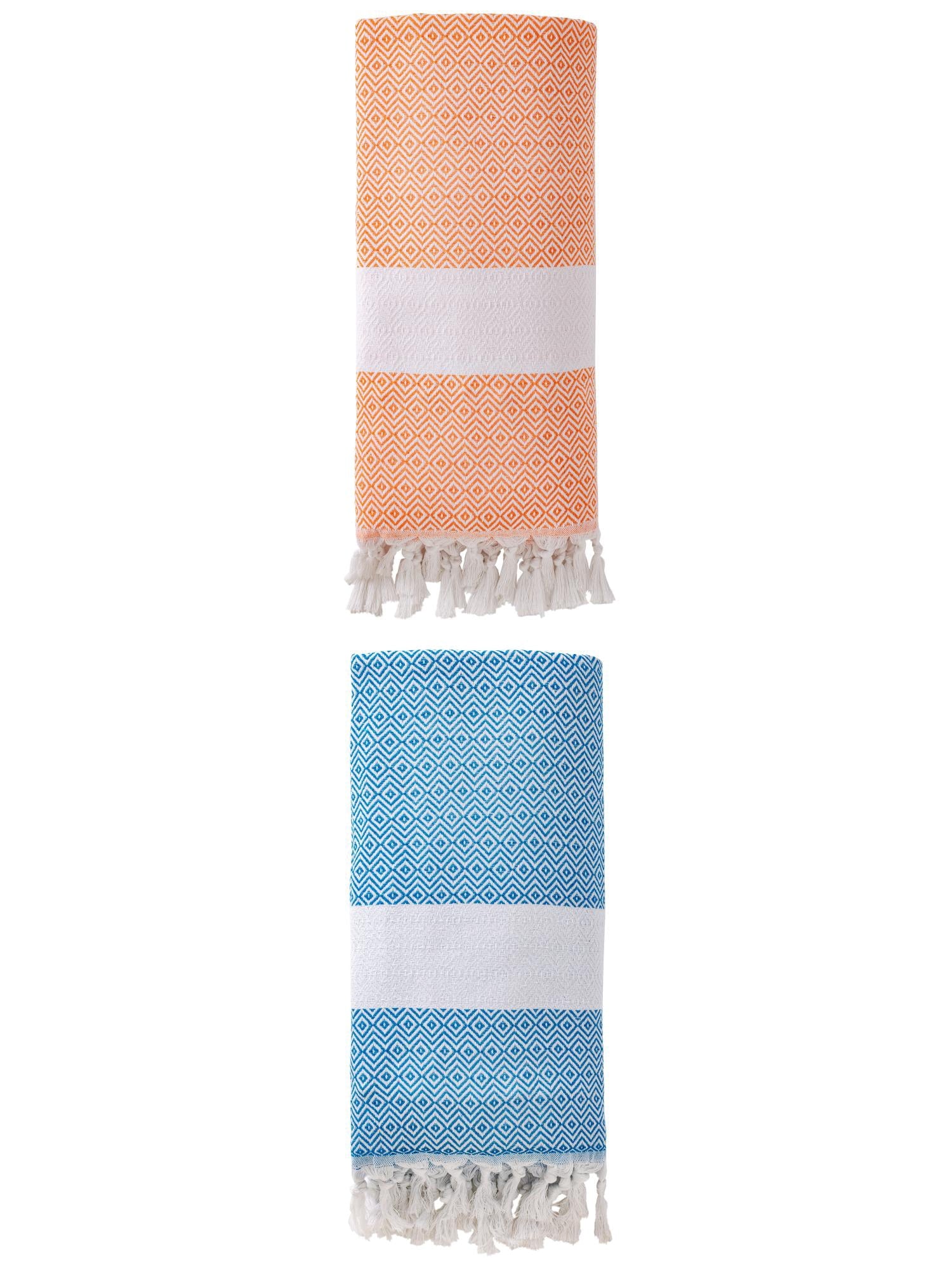Unique Bargains Geometric Sandproof Quick Dry Turkish Towel Grey/Light Purple 71"x40"