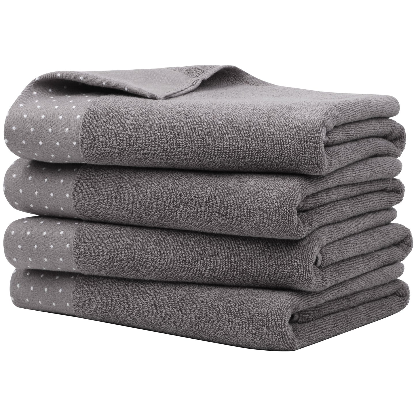 Unique Bargains Hand Towel Set 27" x 54" Soft 100% Combed Cotton 600 GSM Luxury Towels 4 Taupe Gray