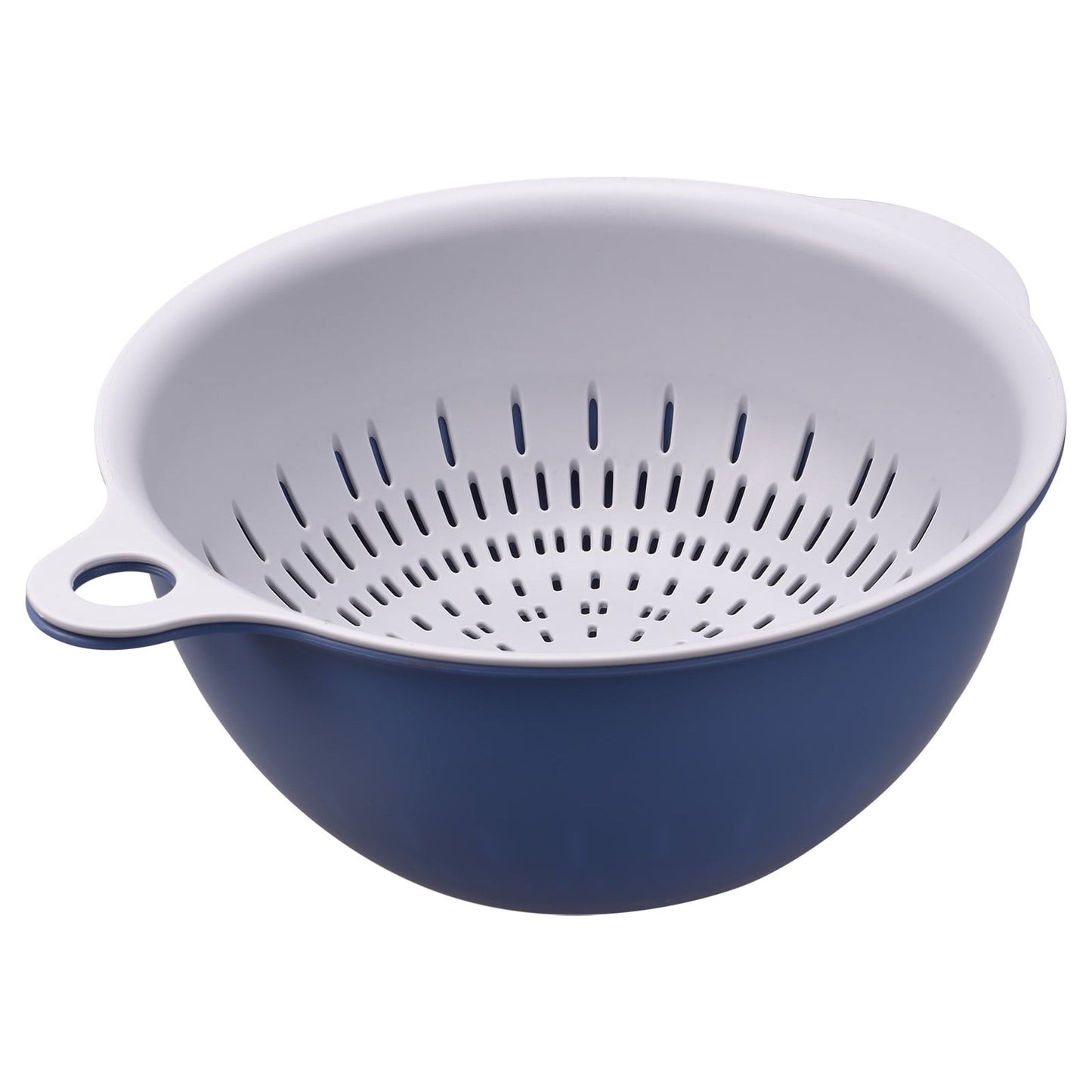 Unique Bargains Kitchen Food Strainer Colander Bowl Set Double Layer Drain Basin Basket Blue