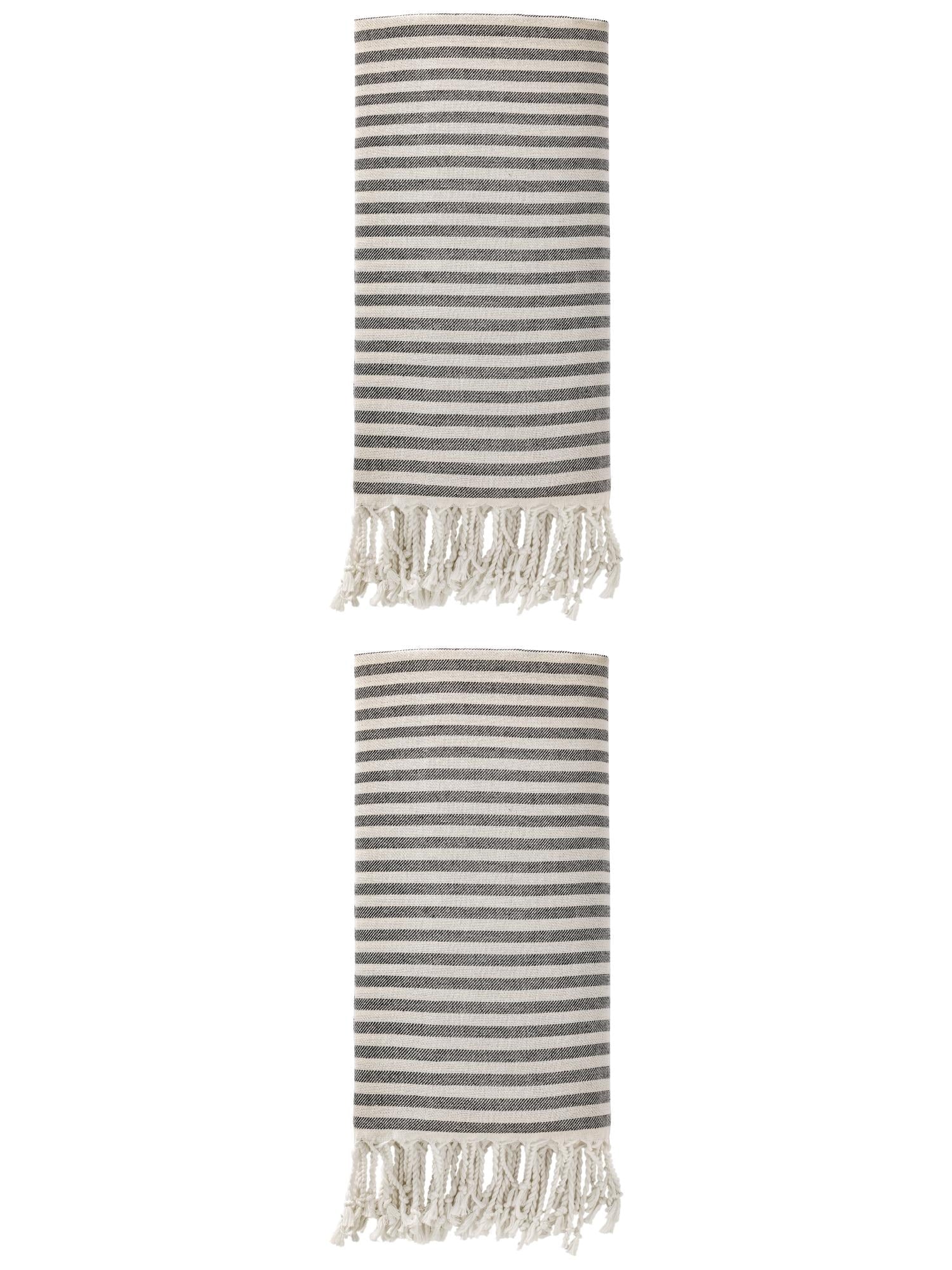 Unique Bargains Lightweight Sand Free Quick Dry Turkish Towel Black 71"x40"