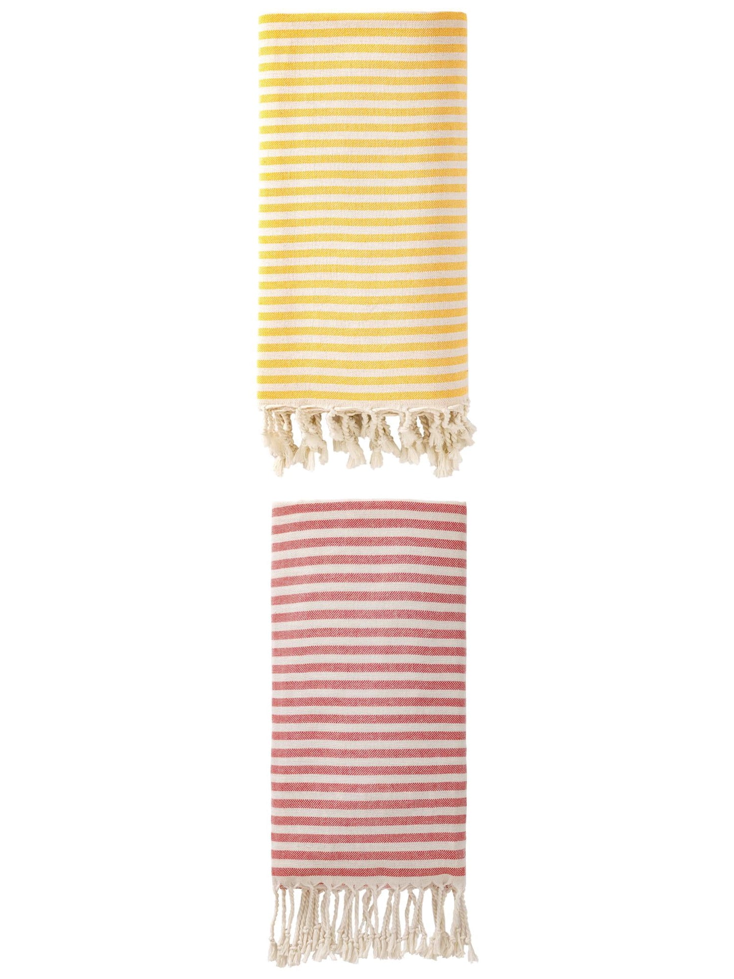 Unique Bargains Lightweight Sand Free Quick Dry Turkish Towel Red/Yellow 71"x40"