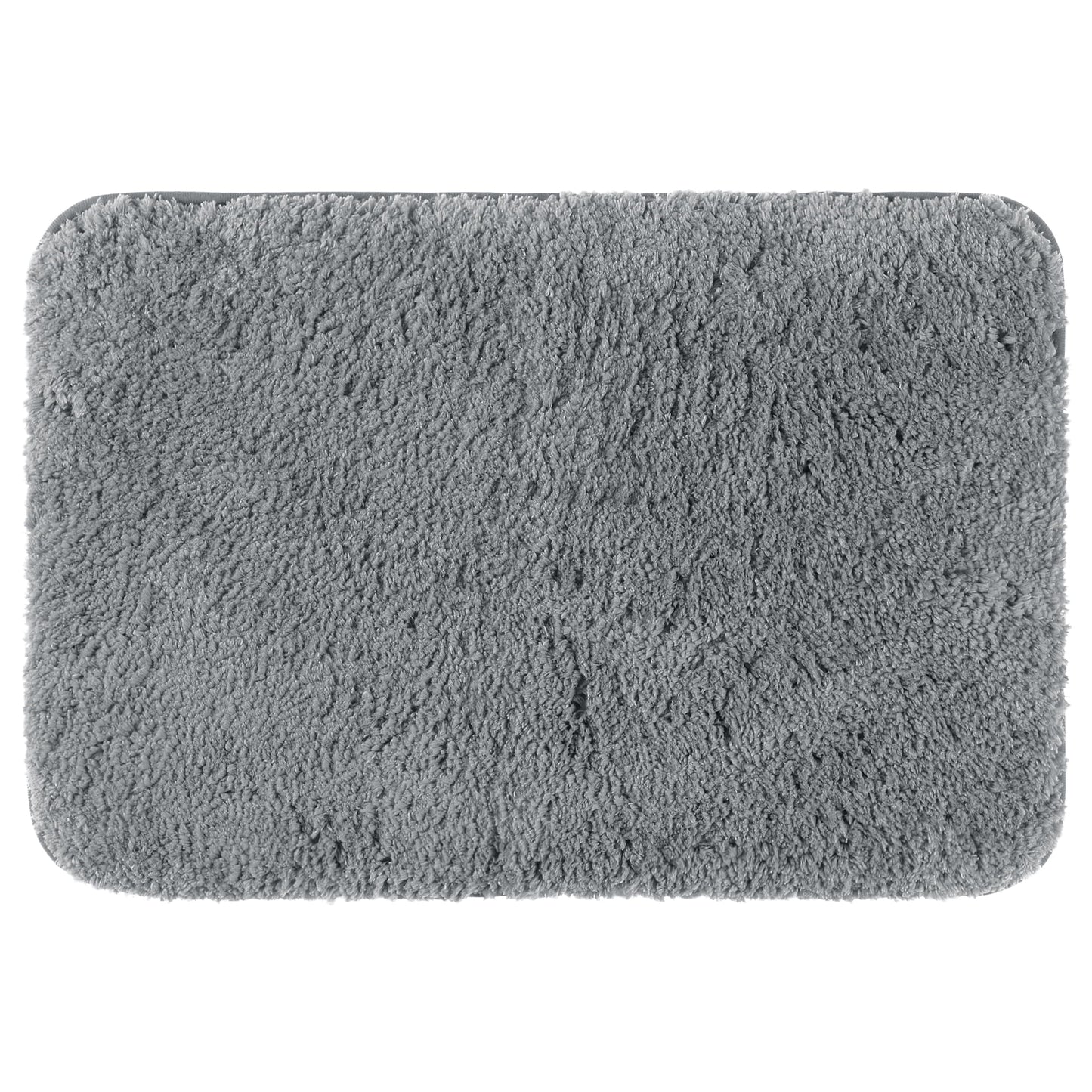 Unique Bargains Luxury Bath Mat Rug Solid Plush Shaggy Bath Carpet Floor Grey 16"x24"