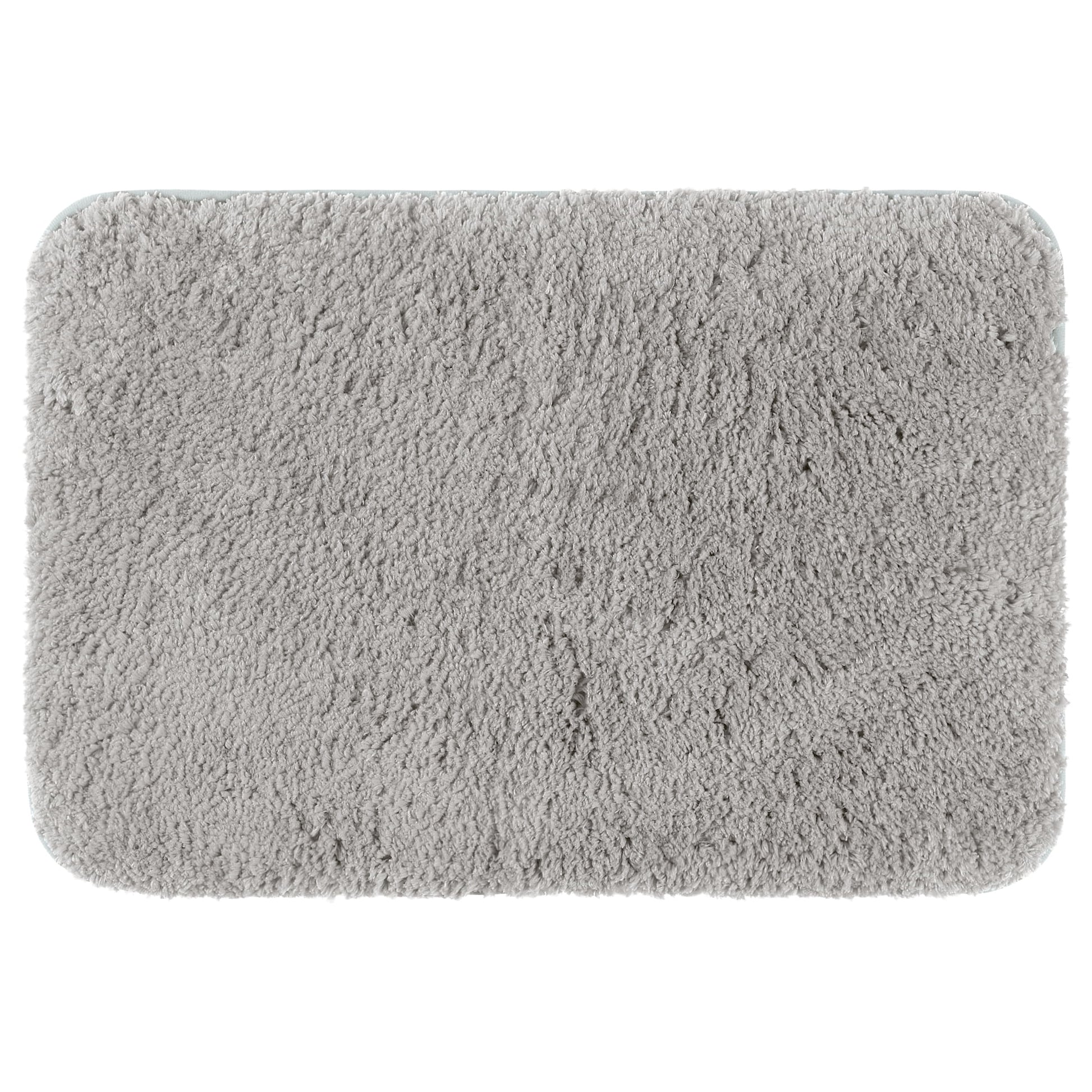 Unique Bargains Luxury Bath Mat Rug Solid Plush Shaggy Bath Carpet Light Grey 16"x24"