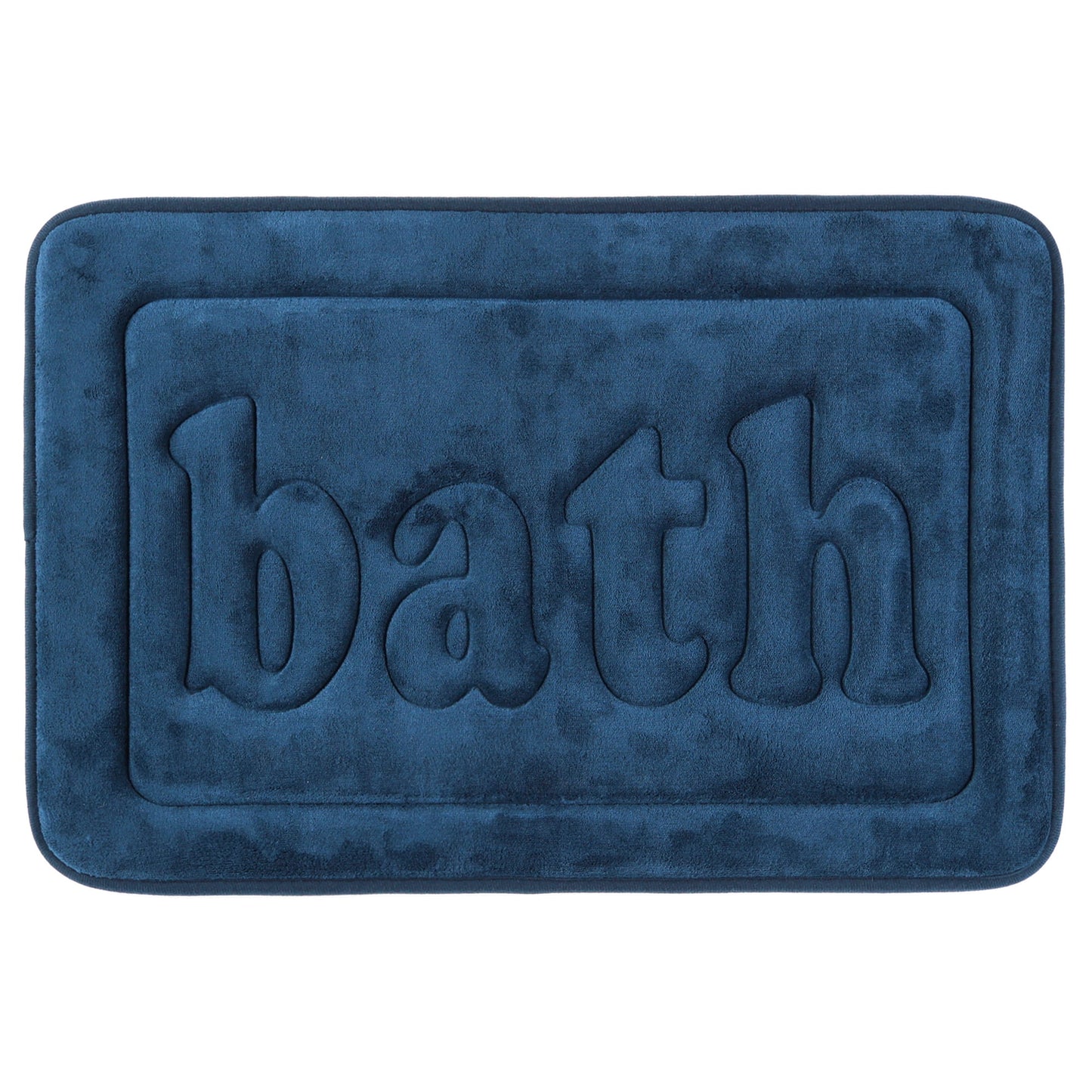 Unique Bargains Memory Foam Absorbent Quick Dry Bathroom Rugs Non Skid Bottom Bath Mat Dark Blue 20"x32"
