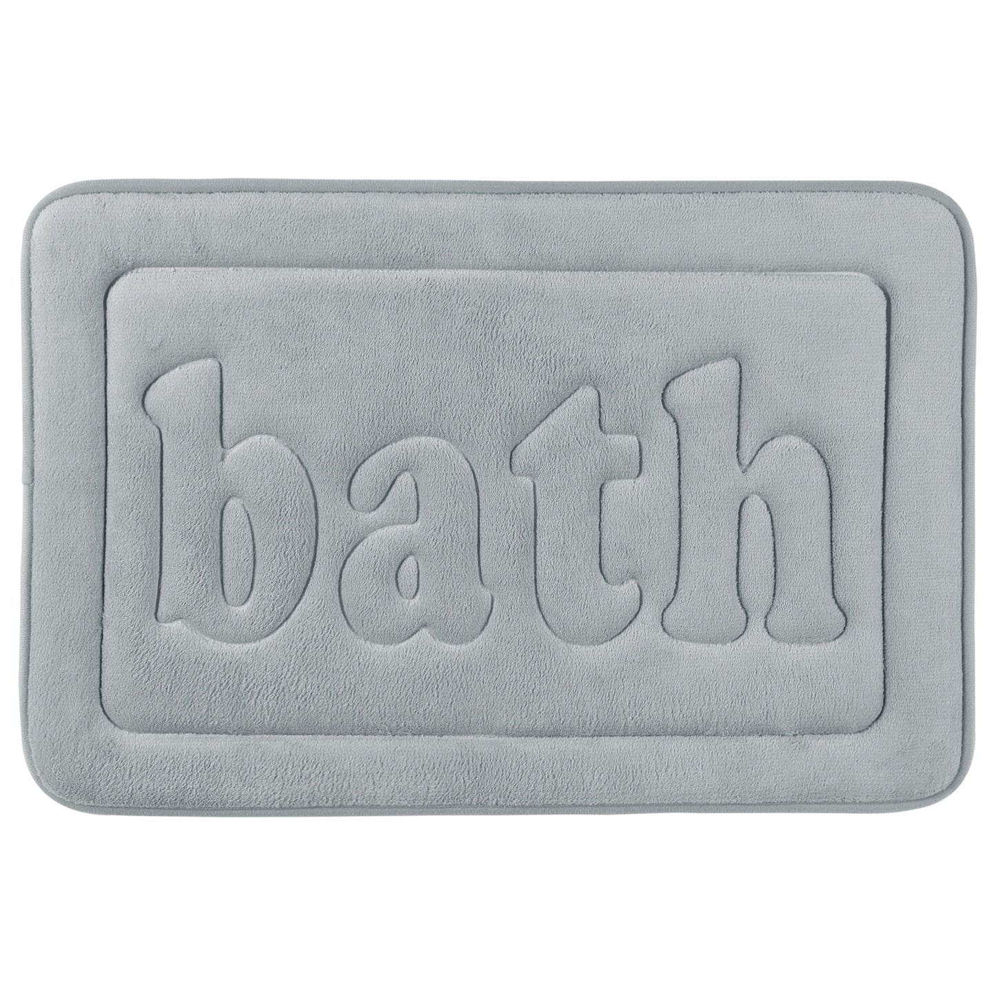 Unique Bargains Memory Foam Absorbent Quick Dry Bathroom Rugs Non Skid Bottom Bath Mat Light Grey 16"x24"