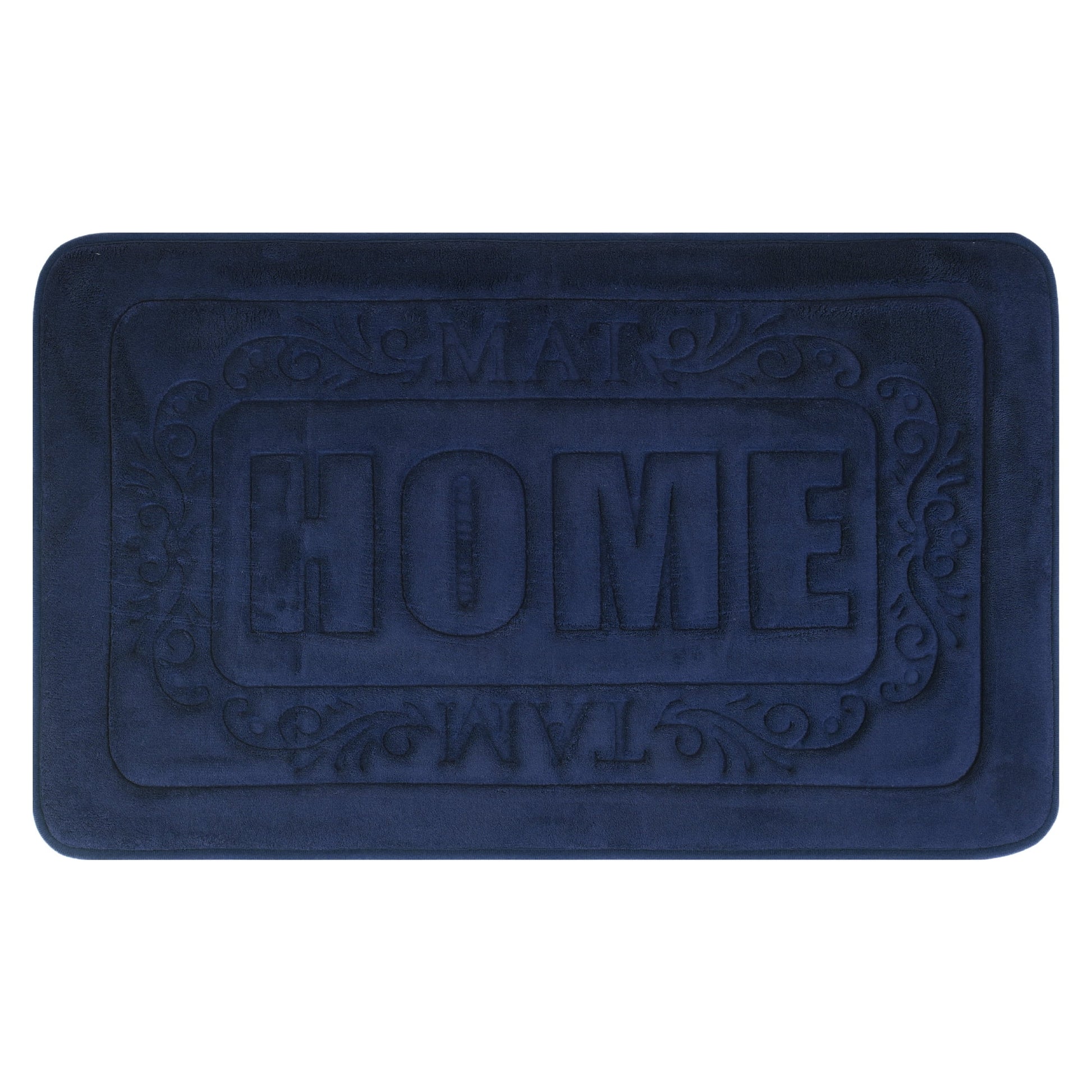 Unique Bargains Memory Foam Bath Mat Soft Non Slip Rug Blue 18" x 26"