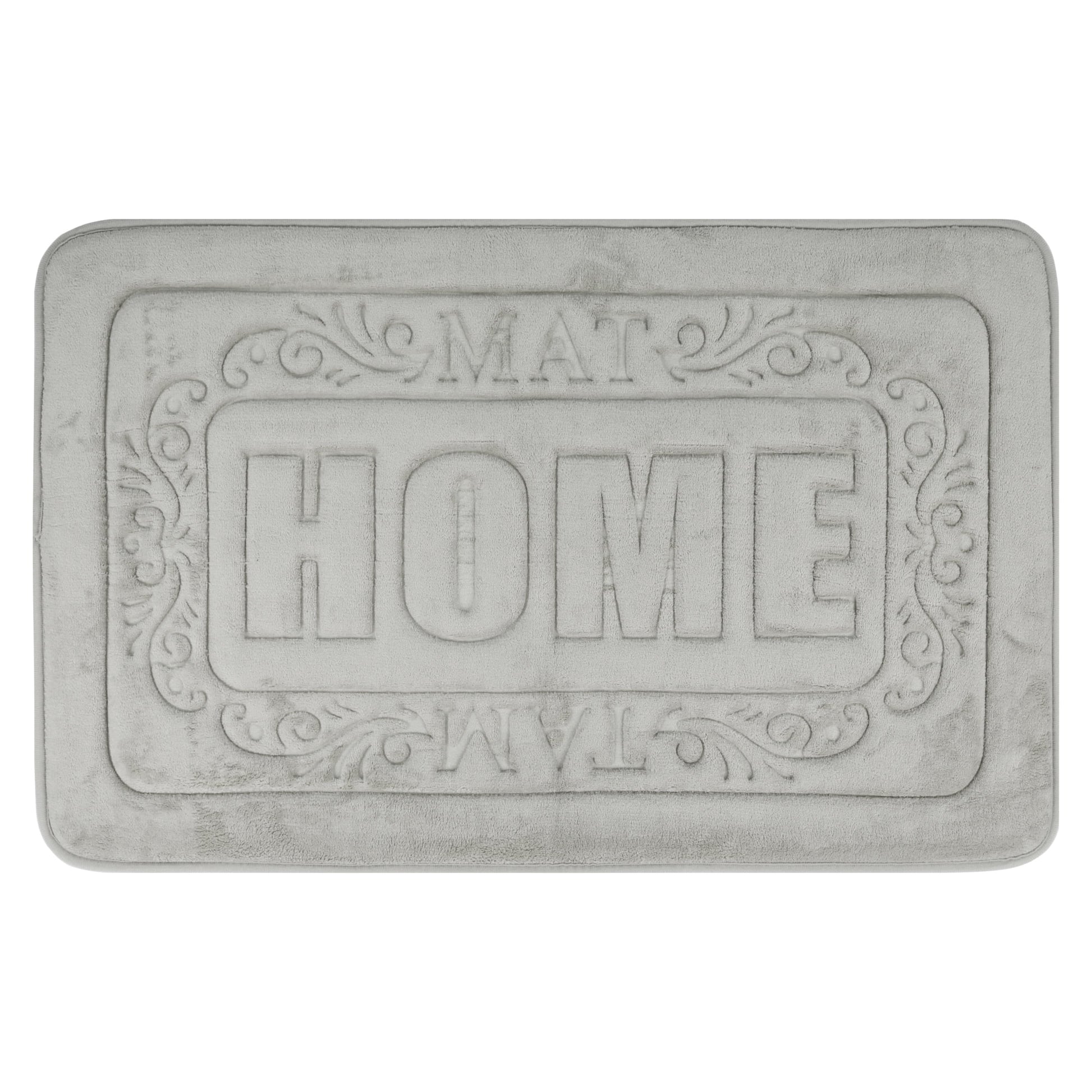 Unique Bargains Memory Foam Bath Mat Soft Non Slip Rug Grey 18" x 26"