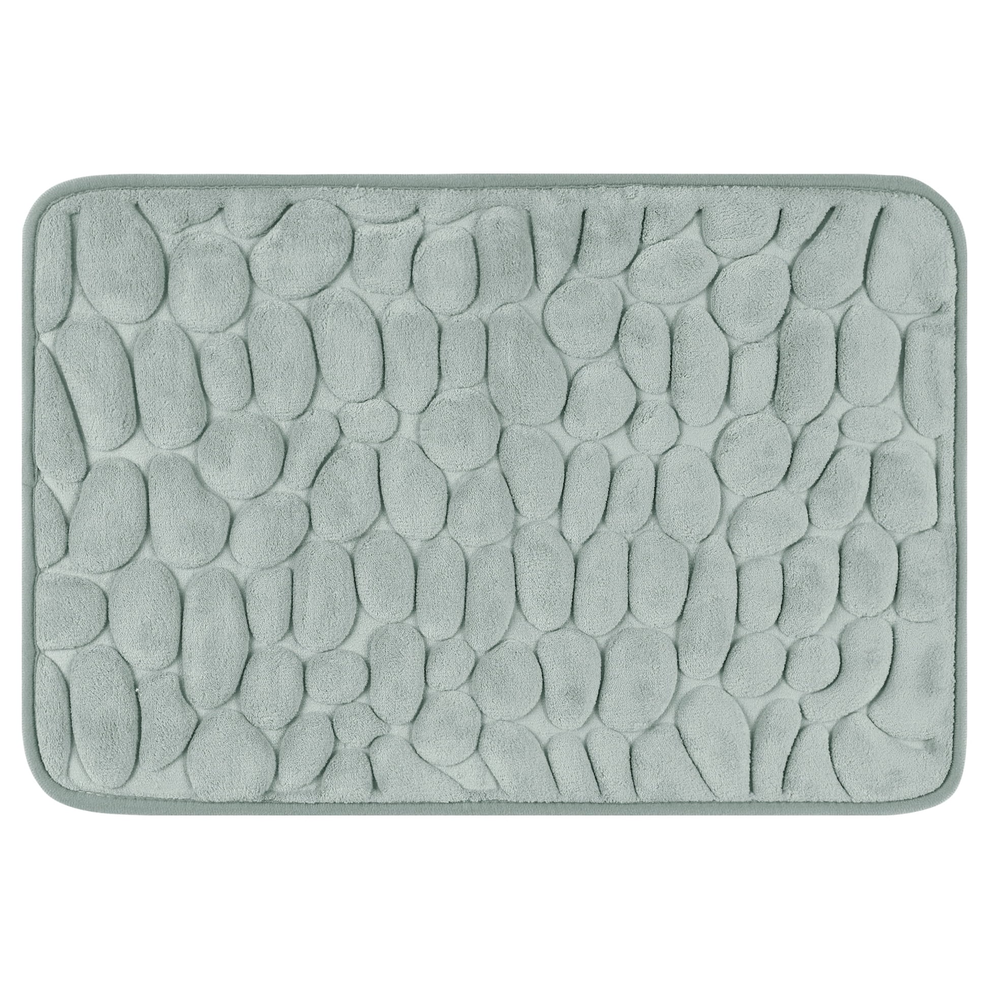 Unique Bargains Memory Foam Bathroom Rugs Ultra Soft Bath Mat Quick Dry Bath Carpet Rug Grey 16"x24"