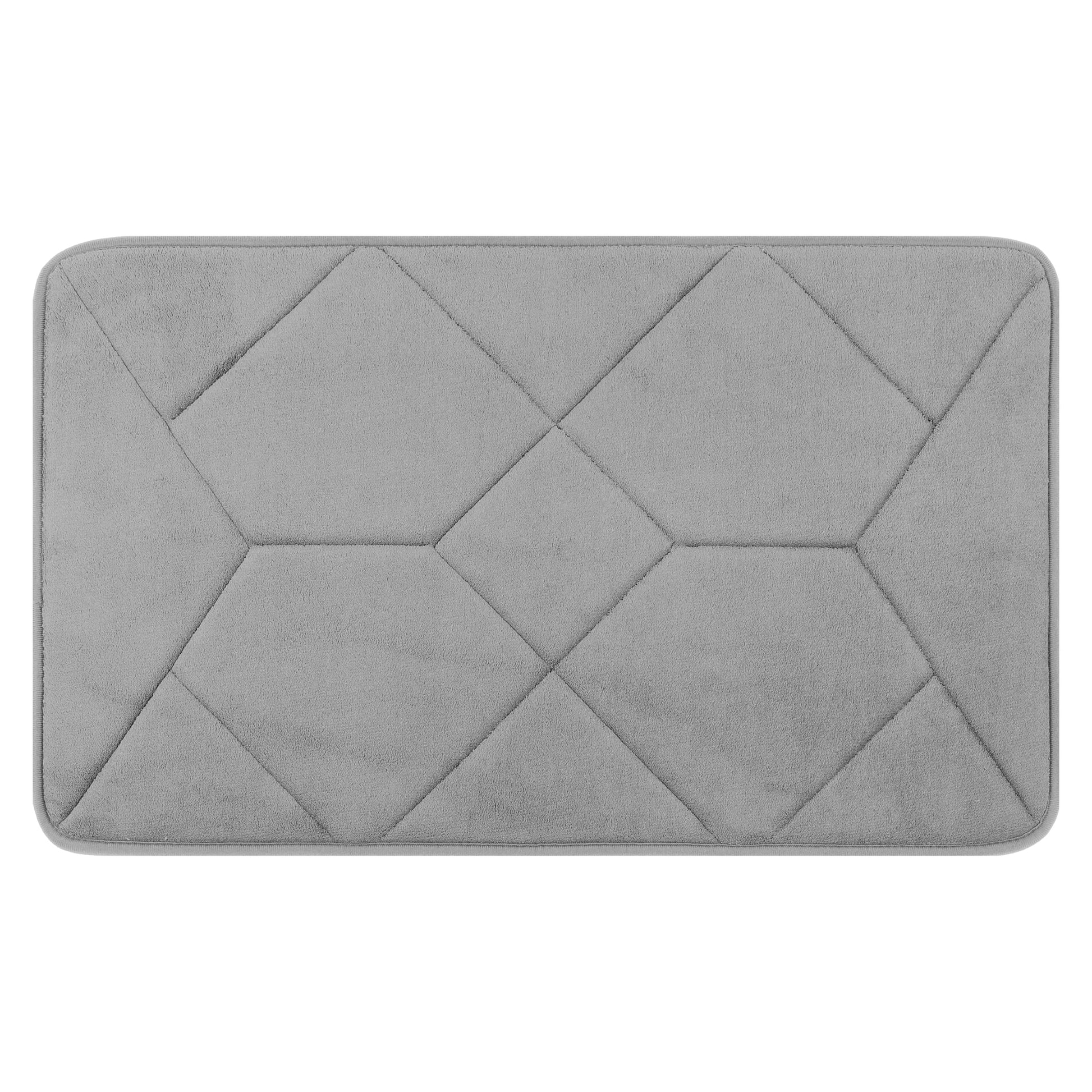 Unique Bargains Memory Foam Quick Dry Washable Non Slip Rugs Gray 16" x 24"