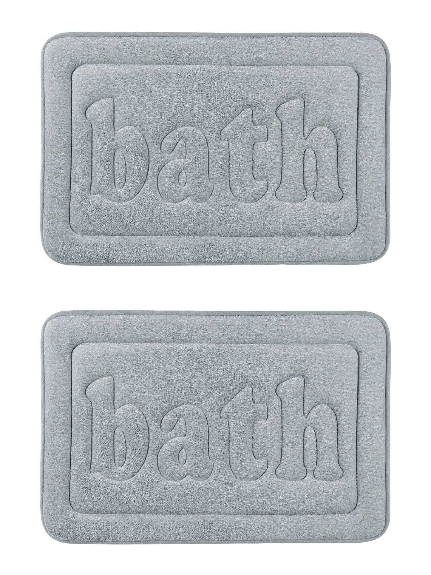 Unique Bargains Non Skid Memory Foam Bath Mats 2 Pcs Absorbent Quick Dry Bathroom Rugs Black 20" x 32"