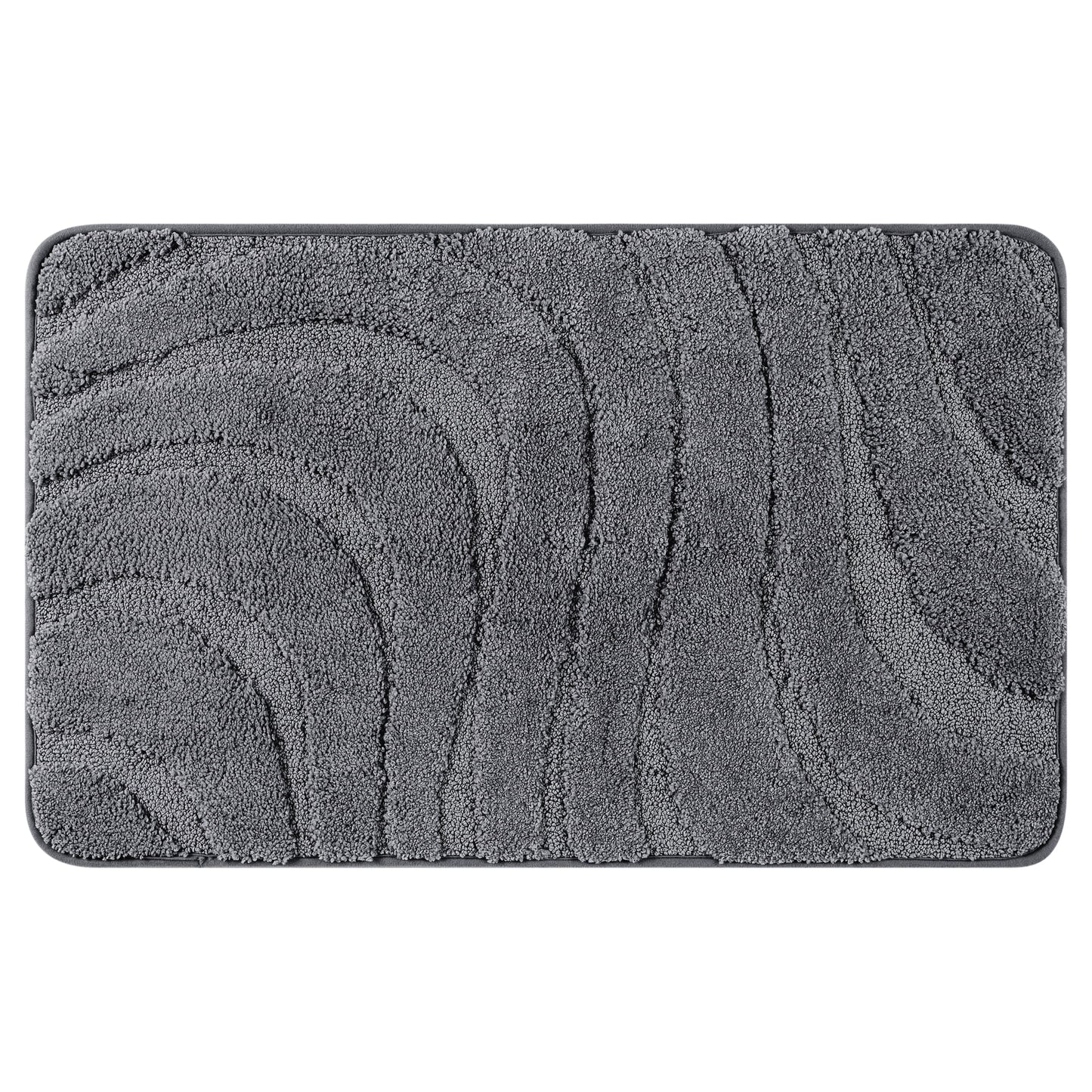 Unique Bargains Non Slip Bath Mat Geometry Bathroom Rug Absorbent Mat Microfiber Bath Rugs Dark Gray 20" x 32"