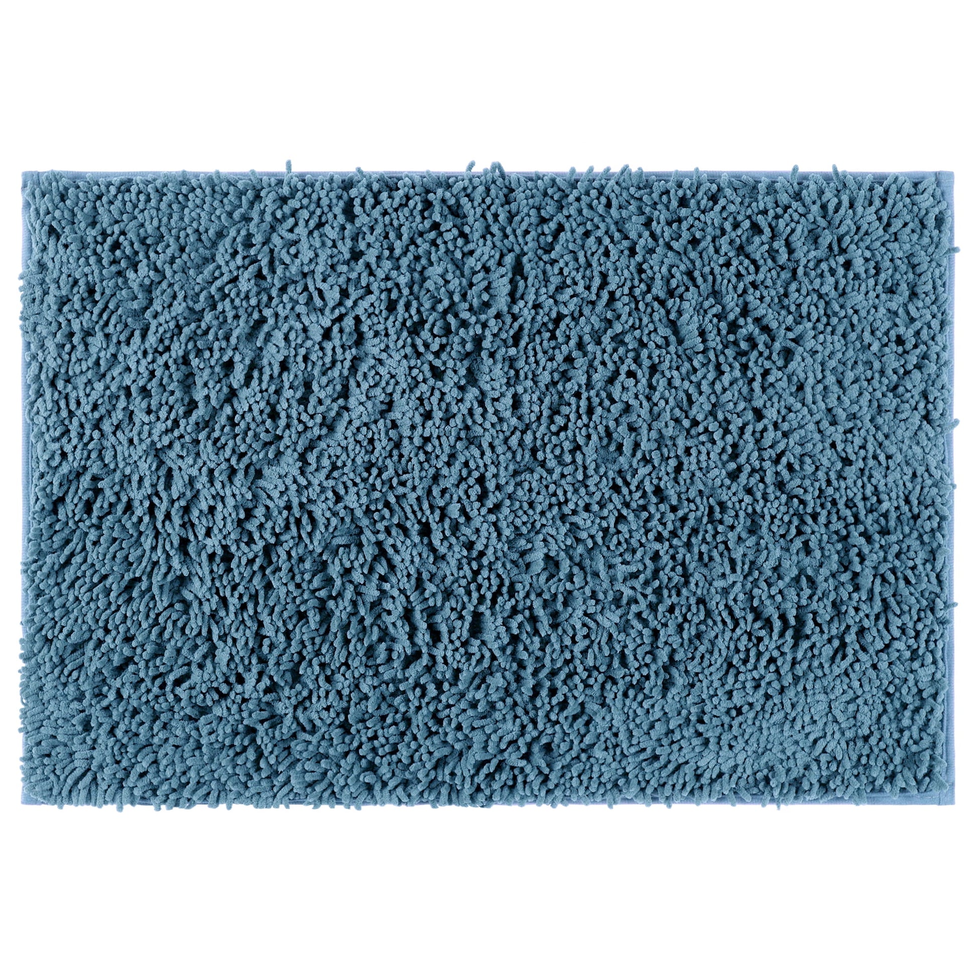 Unique Bargains Non-Slip Soft Fluffy Shag Washable Plush Bath Rugs for Bedroom Blue-2 20"x32"