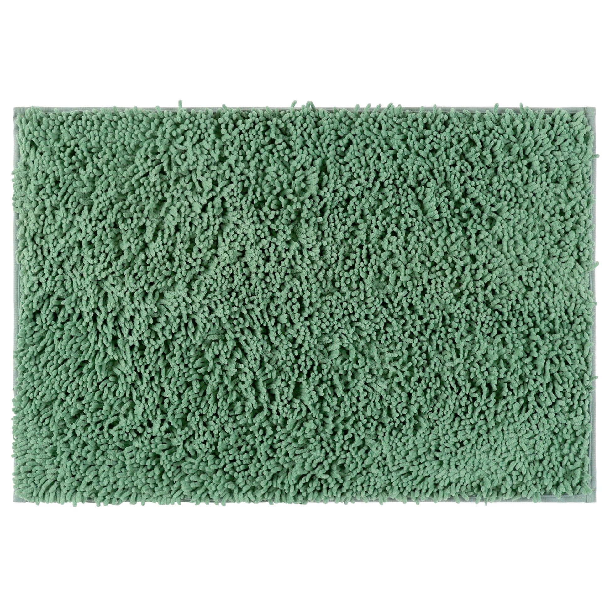 Unique Bargains Non-Slip Soft Fluffy Shag Washable Plush Bath Rugs for Bedroom Green-1 16"x24"