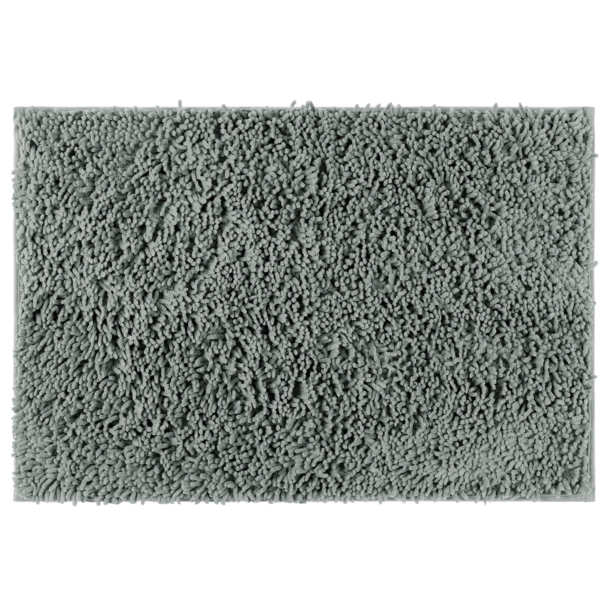 Unique Bargains Non-Slip Soft Fluffy Shag Washable Plush Bath Rugs for Bedroom Grey-1 16"x24"