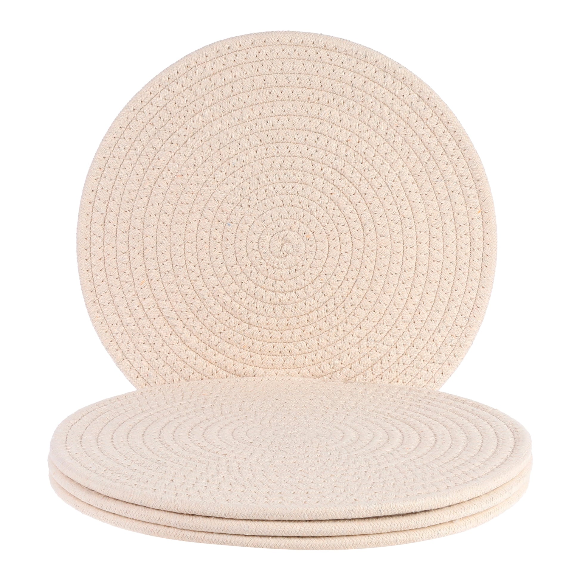 Unique Bargains Placemats Set of 4 Cotton Round Placemats for Dining Table Colorful