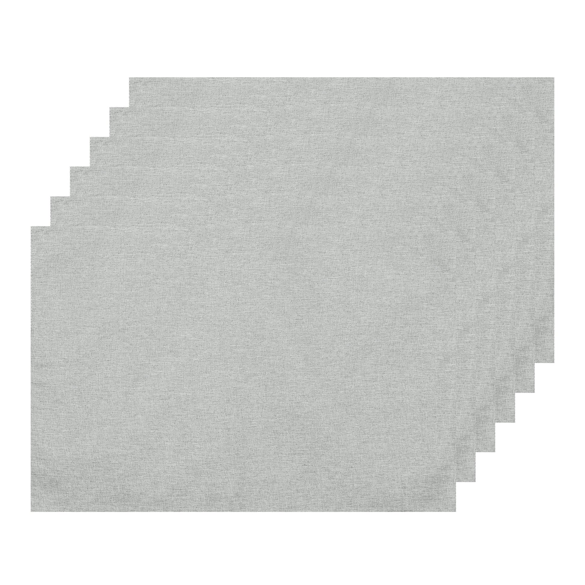 Unique Bargains Placemats Set of 6 Heat Resistant Place Imitation Linen Place Table Mats Light Grey