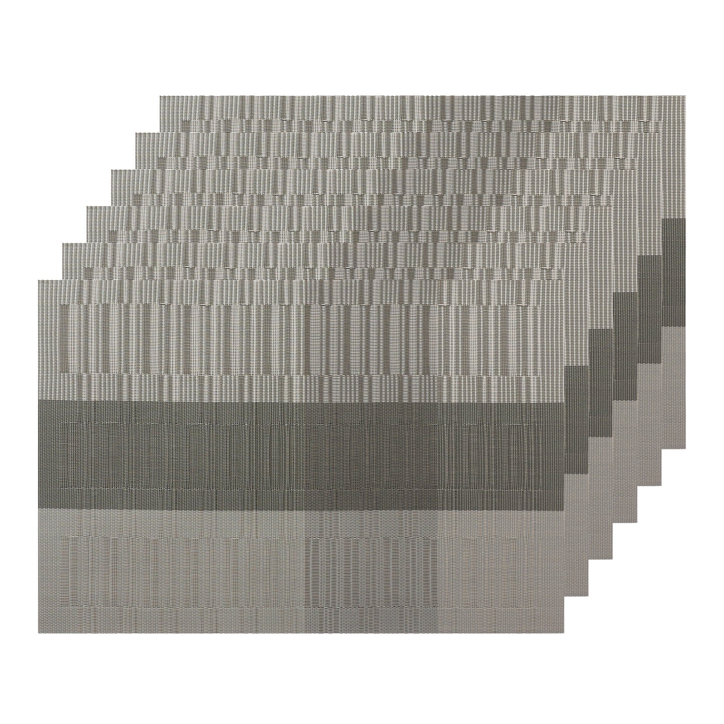 Unique Bargains Placemats Set of 6, Heat-Resistant Placemat, Polyvinyl Chloride Place Mats Dark Grey 18x12 inch