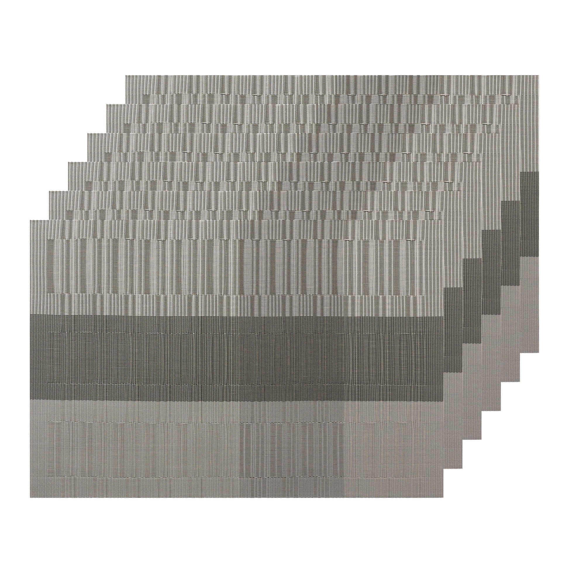 Unique Bargains Placemats Set of 6, Heat-Resistant Placemat, Polyvinyl Chloride Place Mats Dark Grey 18x12 inch