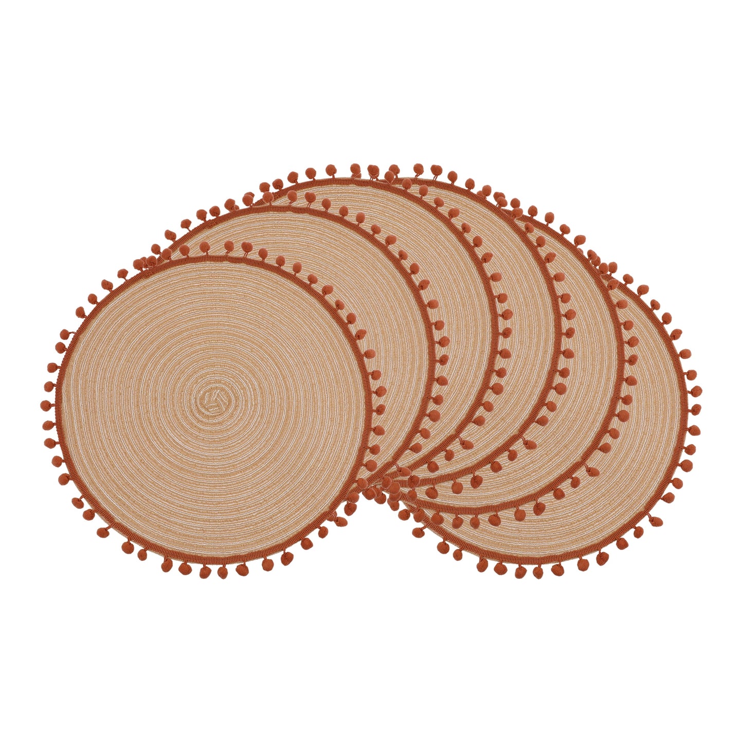Unique Bargains Placemats Set of 6 Polyester Placemats for Dining Table Red 15x15in