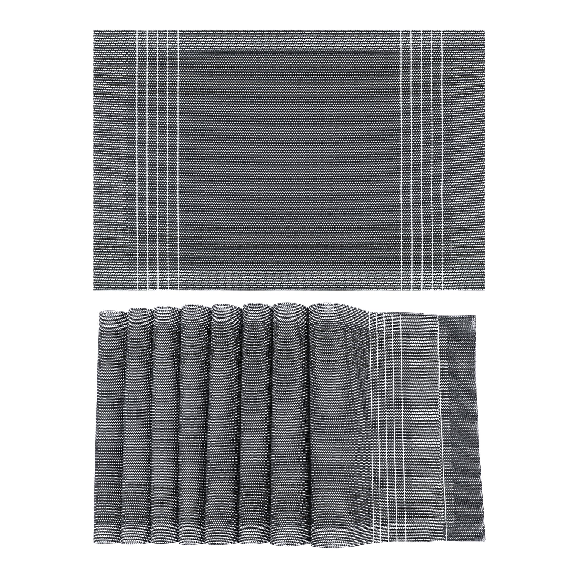 Unique Bargains Placemats Set of 8 for Dining Table Indoor Decor Kitchen Mat Gray