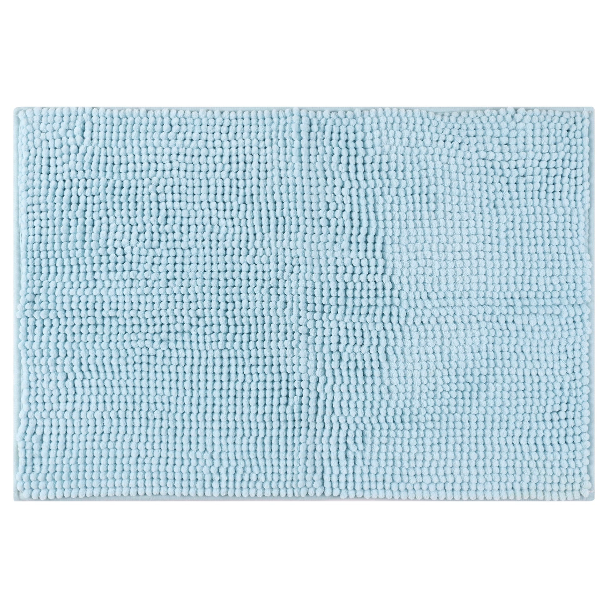 Unique Bargains Plush Fluffy Non-Slip Extra Thick Microfiber Quick Dry Bathroom Mat Blue 20"x32"