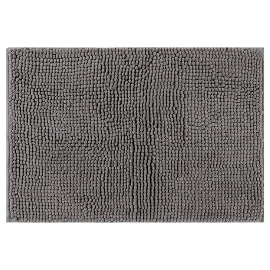 Unique Bargains Plush Fluffy Non-Slip Extra Thick Microfiber Quick Dry Bathroom Mat Grey 20"x32"