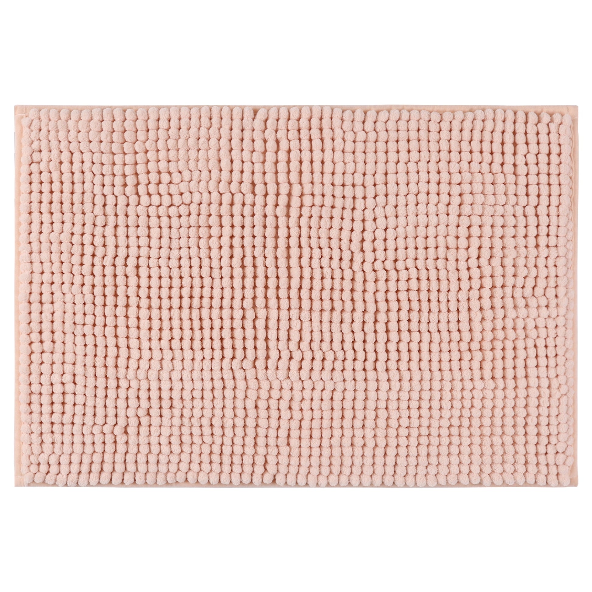 Unique Bargains Plush Fluffy Non-Slip Extra Thick Microfiber Quick Dry Bathroom Mat Pink 20"x32"