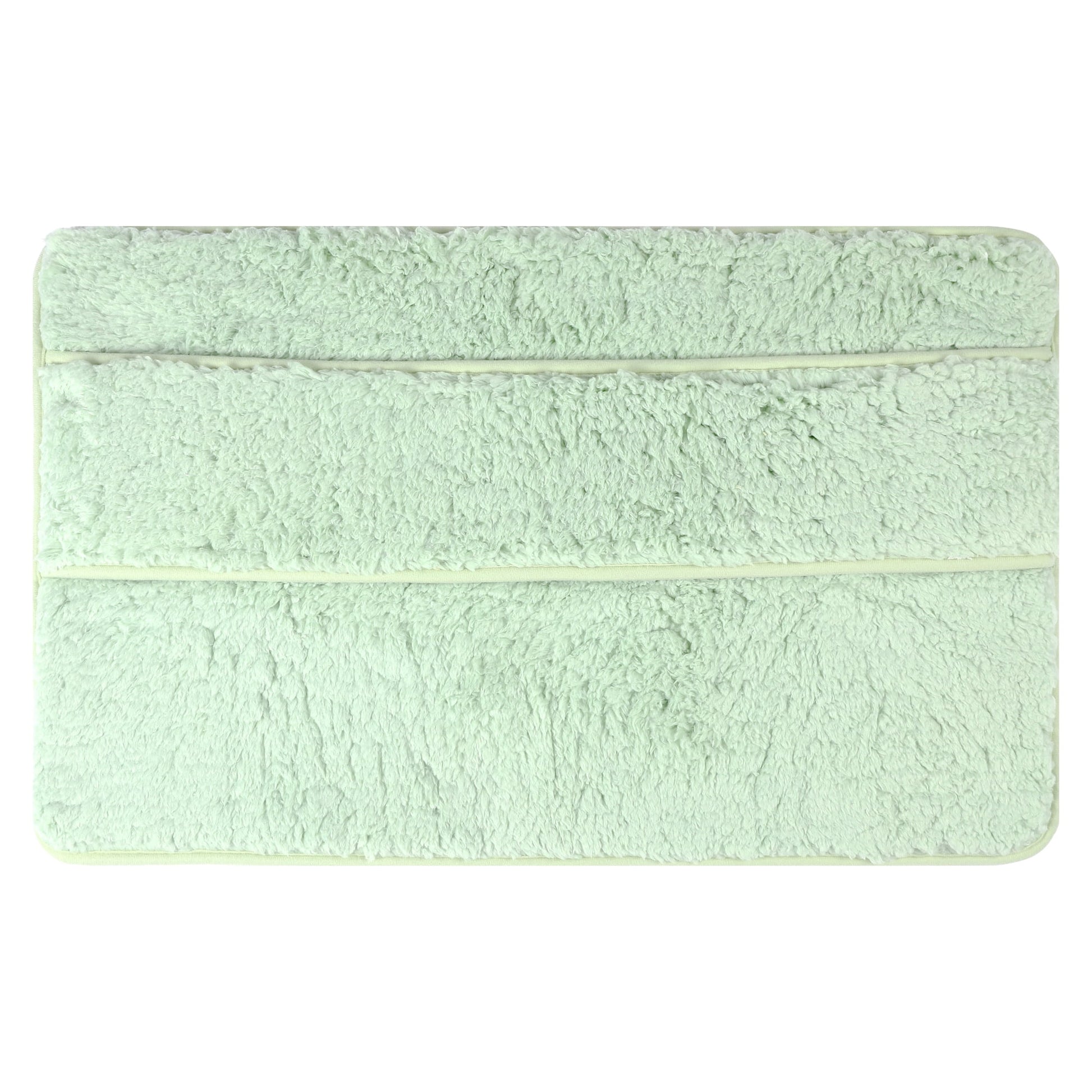Unique Bargains Plush Shaggy Rugs Mat Absorbent Bath Rugs Green 16" x 24"