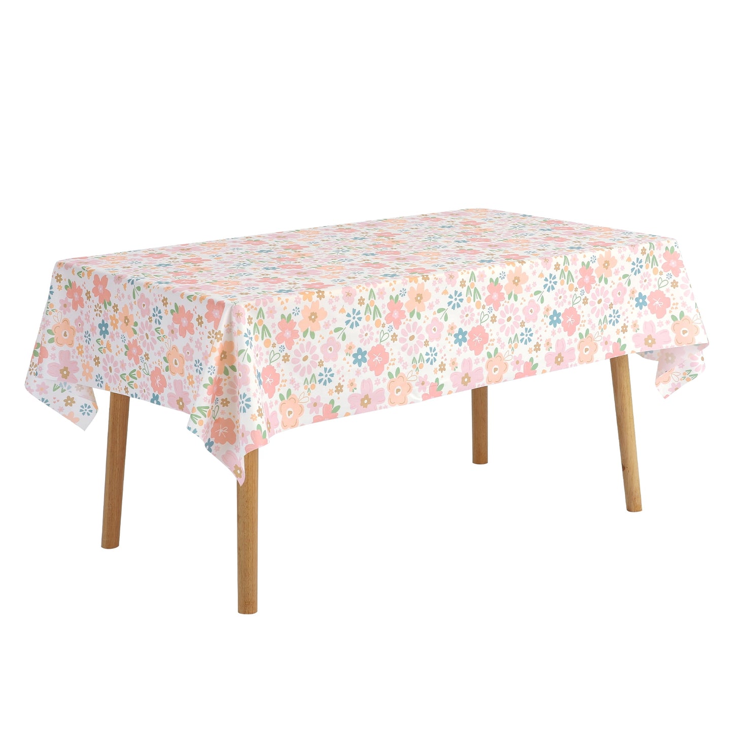 Unique Bargains Rectangle Polyester Waterproof Wrinkle Resistant Washable Soft Tablecloth Flower 55x79 Inch