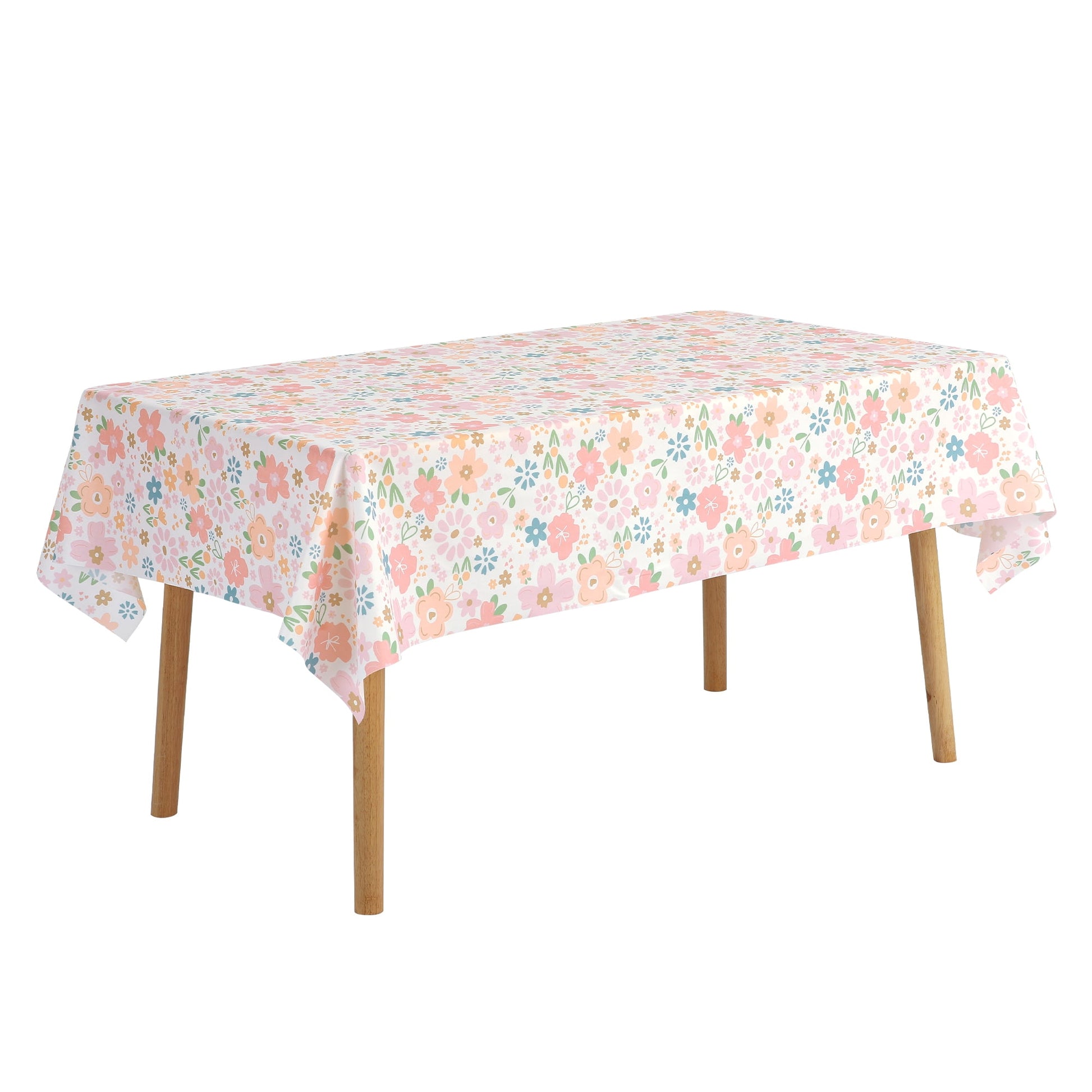 Unique Bargains Rectangle Polyester Waterproof Wrinkle Resistant Washable Soft Tablecloth Flower 55x79 Inch