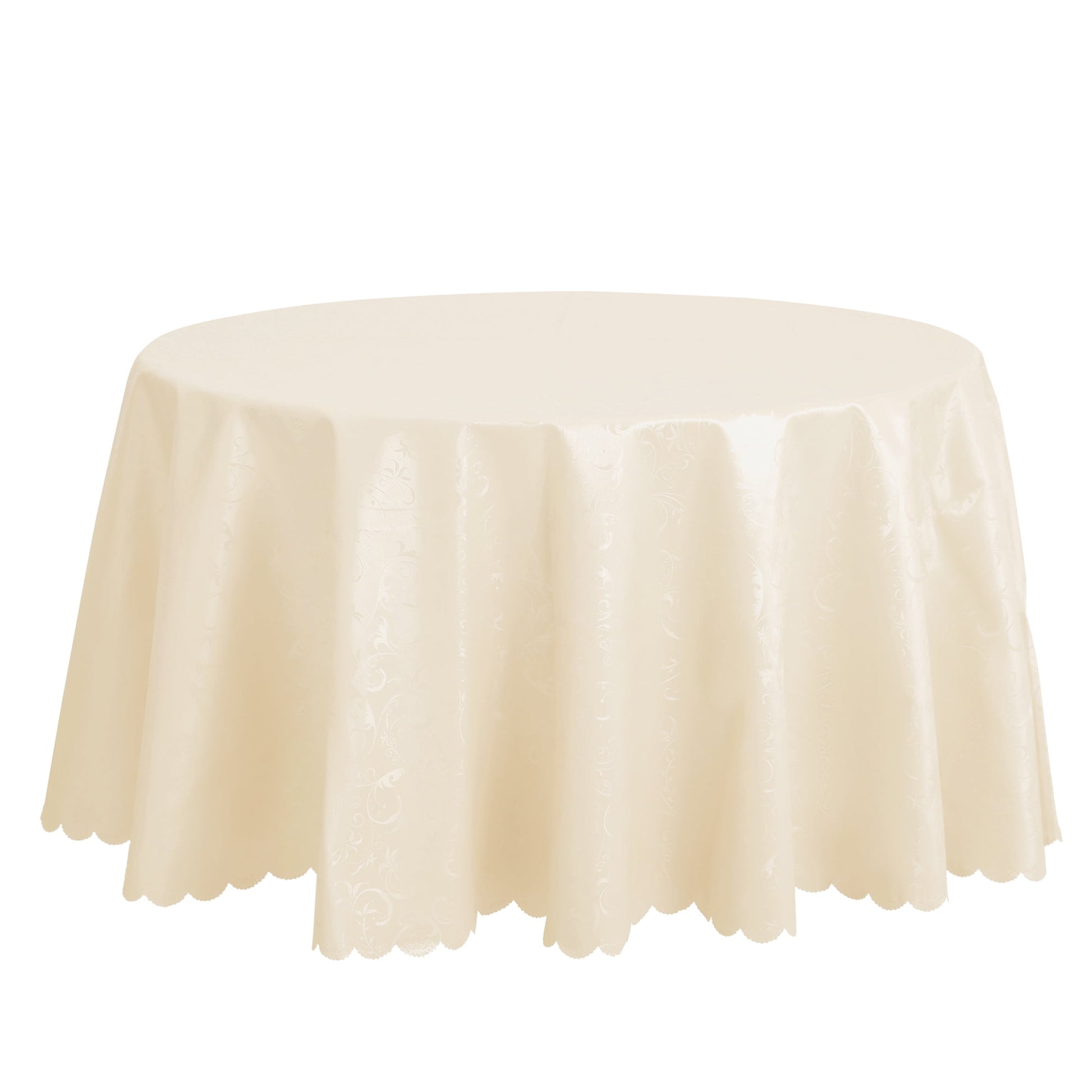 Unique Bargains Round Waterproof Vinyl Tablecloth, Wrinkle-Resistant Table Cover, Suitable Champagne 71x71inch