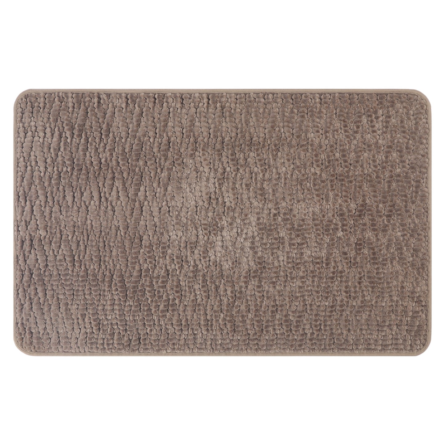 Unique Bargains Rubber Backing Quick Dry Bath Mat Brown 20" x 32"