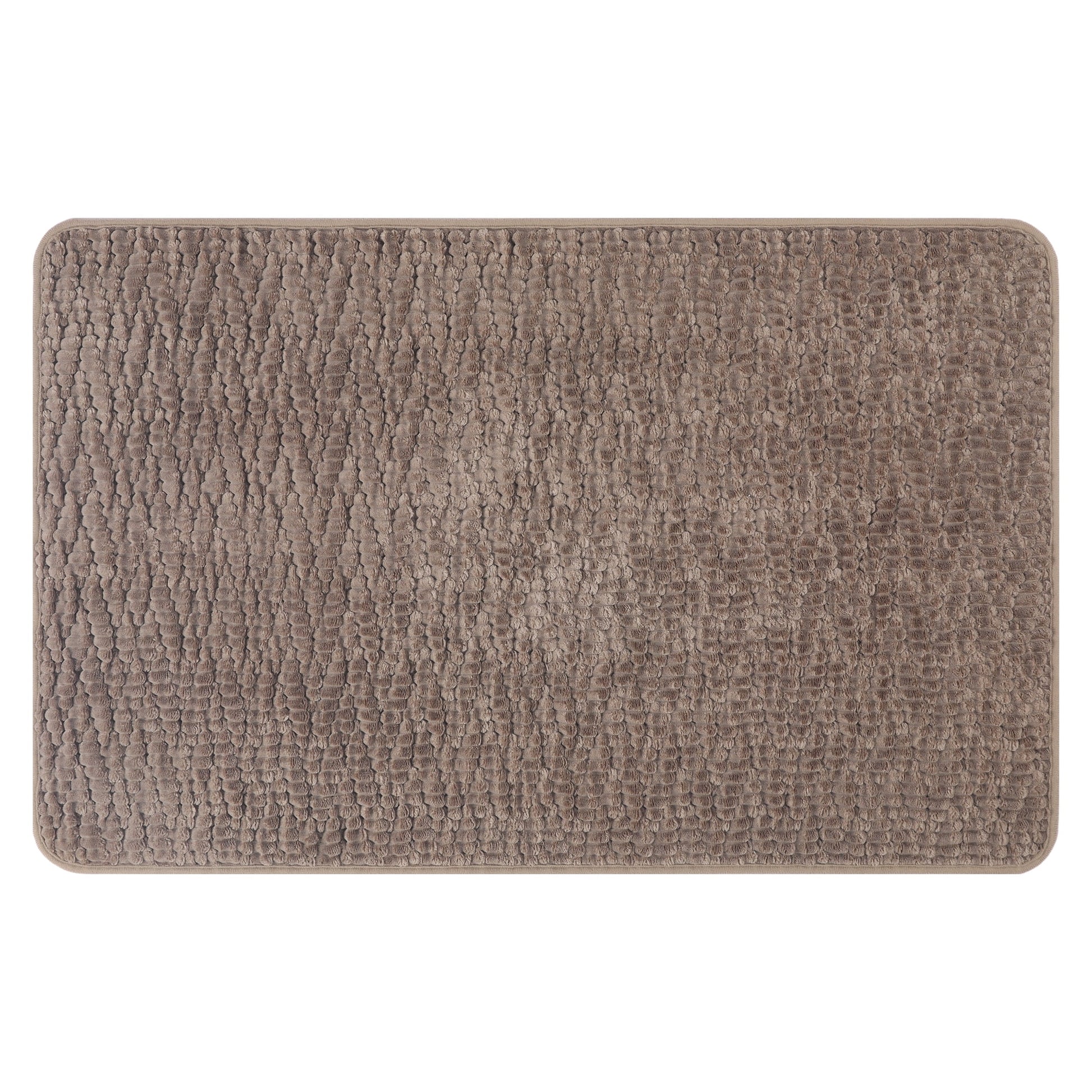 Unique Bargains Rubber Backing Quick Dry Bath Mat Brown 20" x 32"