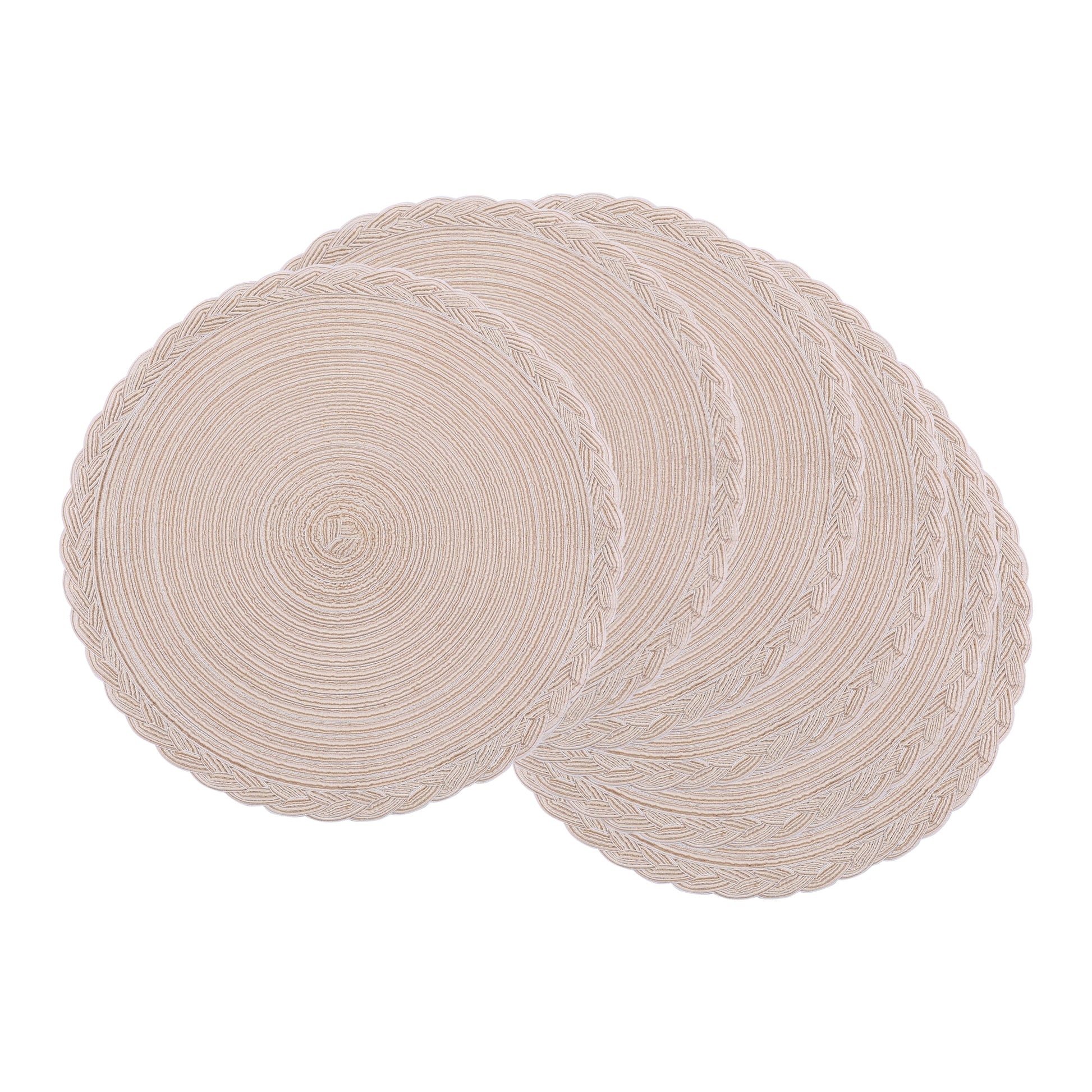Unique Bargains Rustic Placemats Set of 6 Placemats Kitchen Table Mat Cream