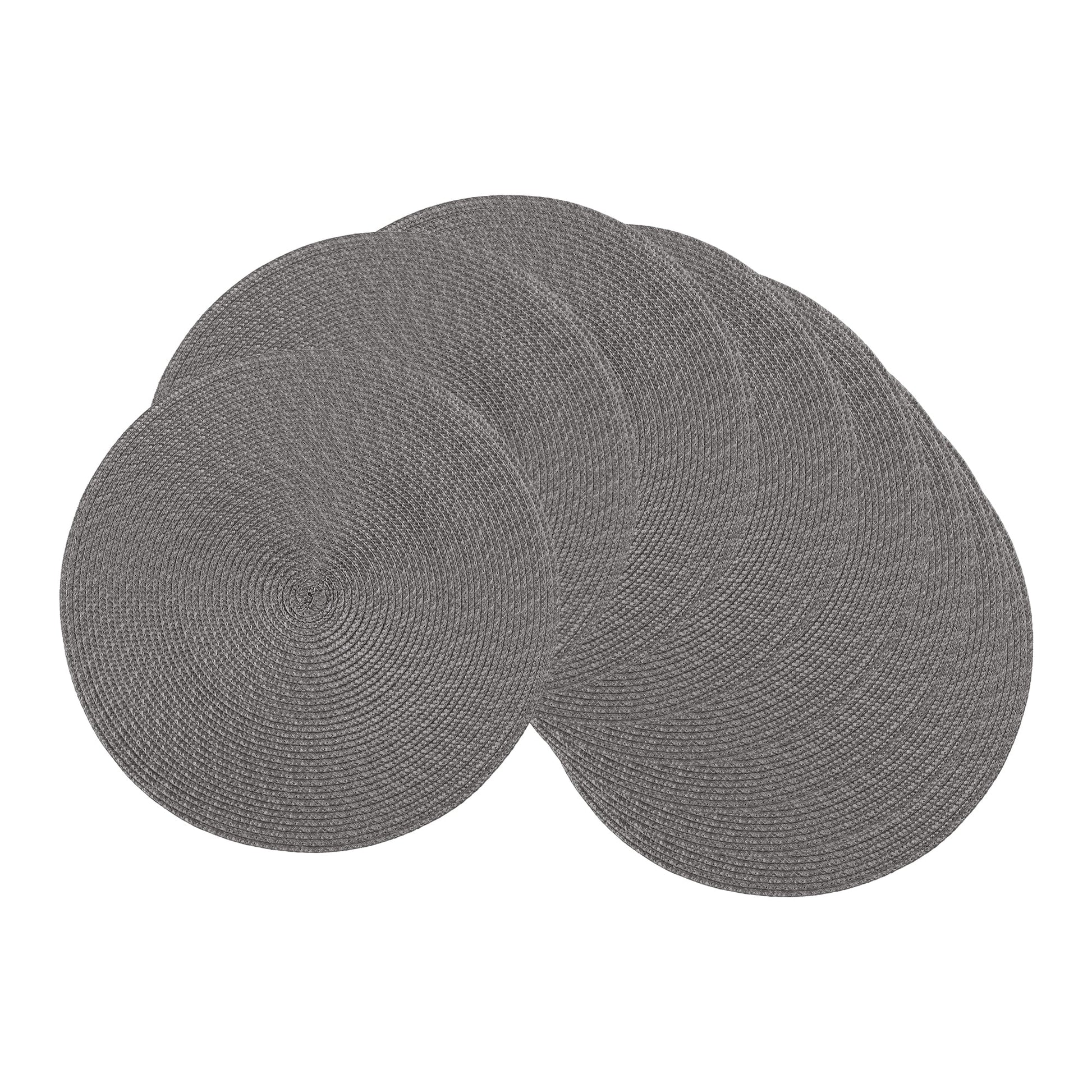 Unique Bargains Rustic Placemats Set of 6 Woven Placemats Dark Gray